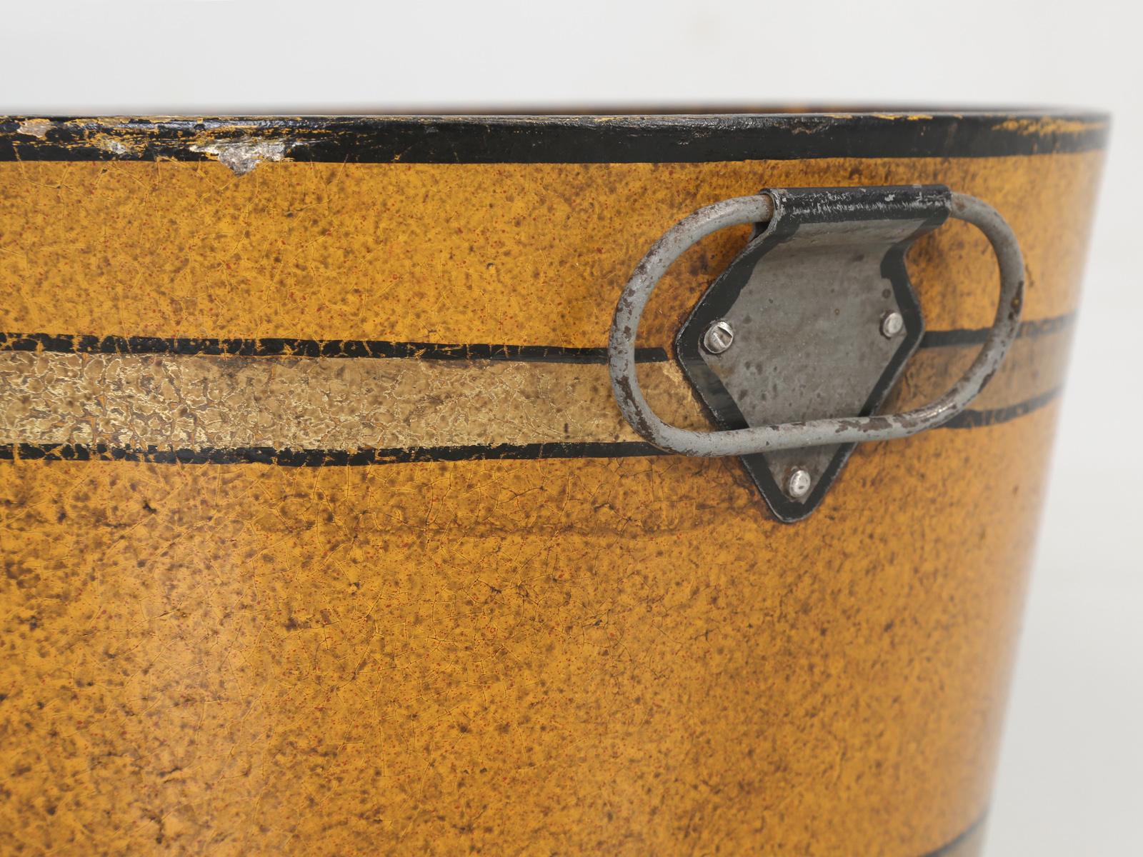 Antique French Paper-Mâché Bucket in a Beautiful Ochre Color, 1stdibs New York For Sale 1