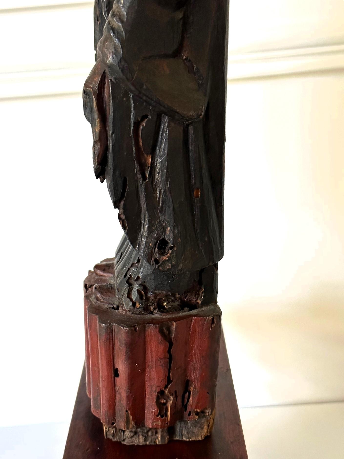 Antique Japanese Carved Village Buddha Enku Style For Sale 4