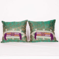Antiue Silk Pillow Cases Fashioned from a 19th Century Tajik Farange