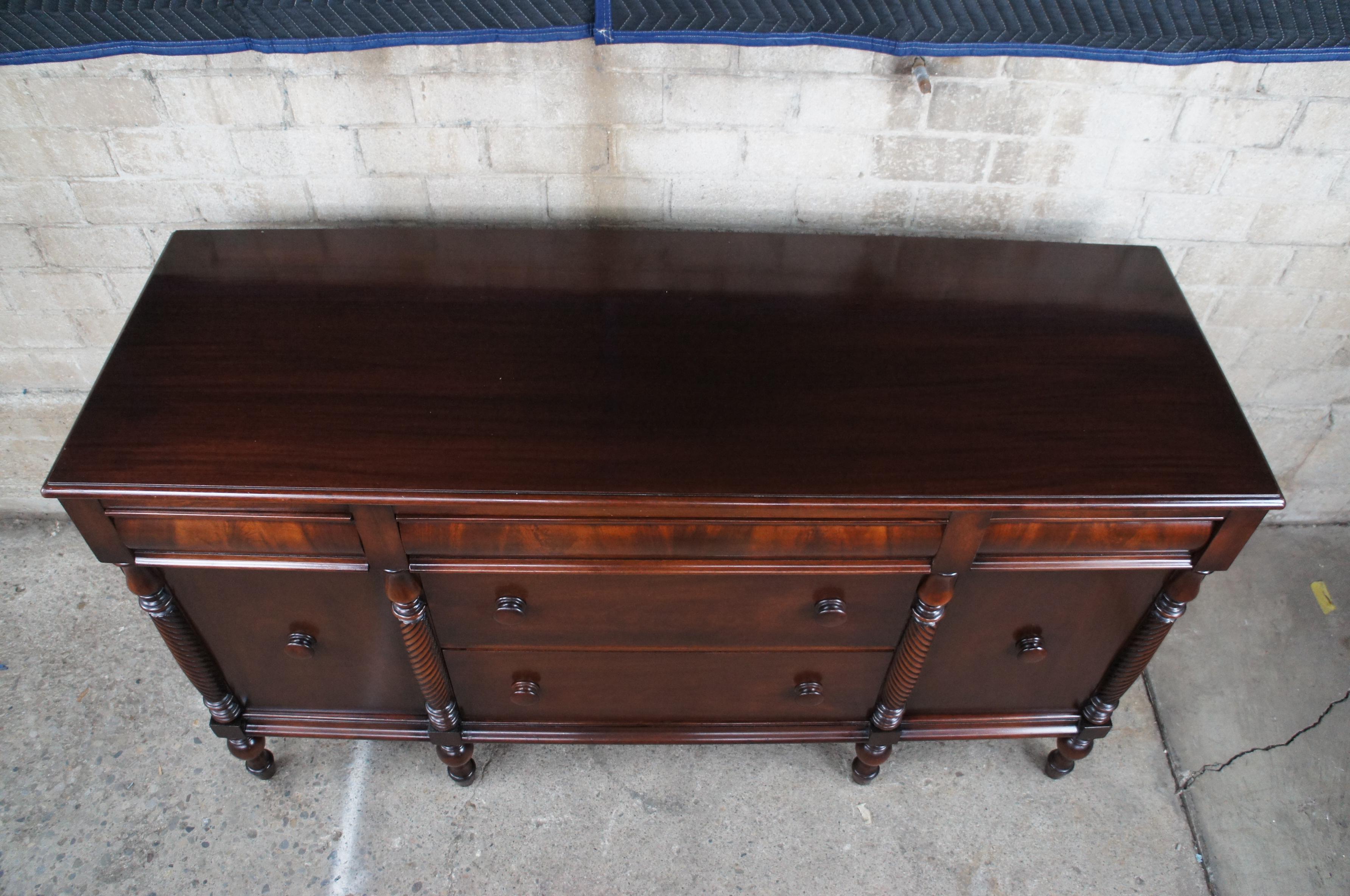 20th Century Antiuqe Berkey & Gay American Empire Crotch Mahogany Buffet Sideboard Server