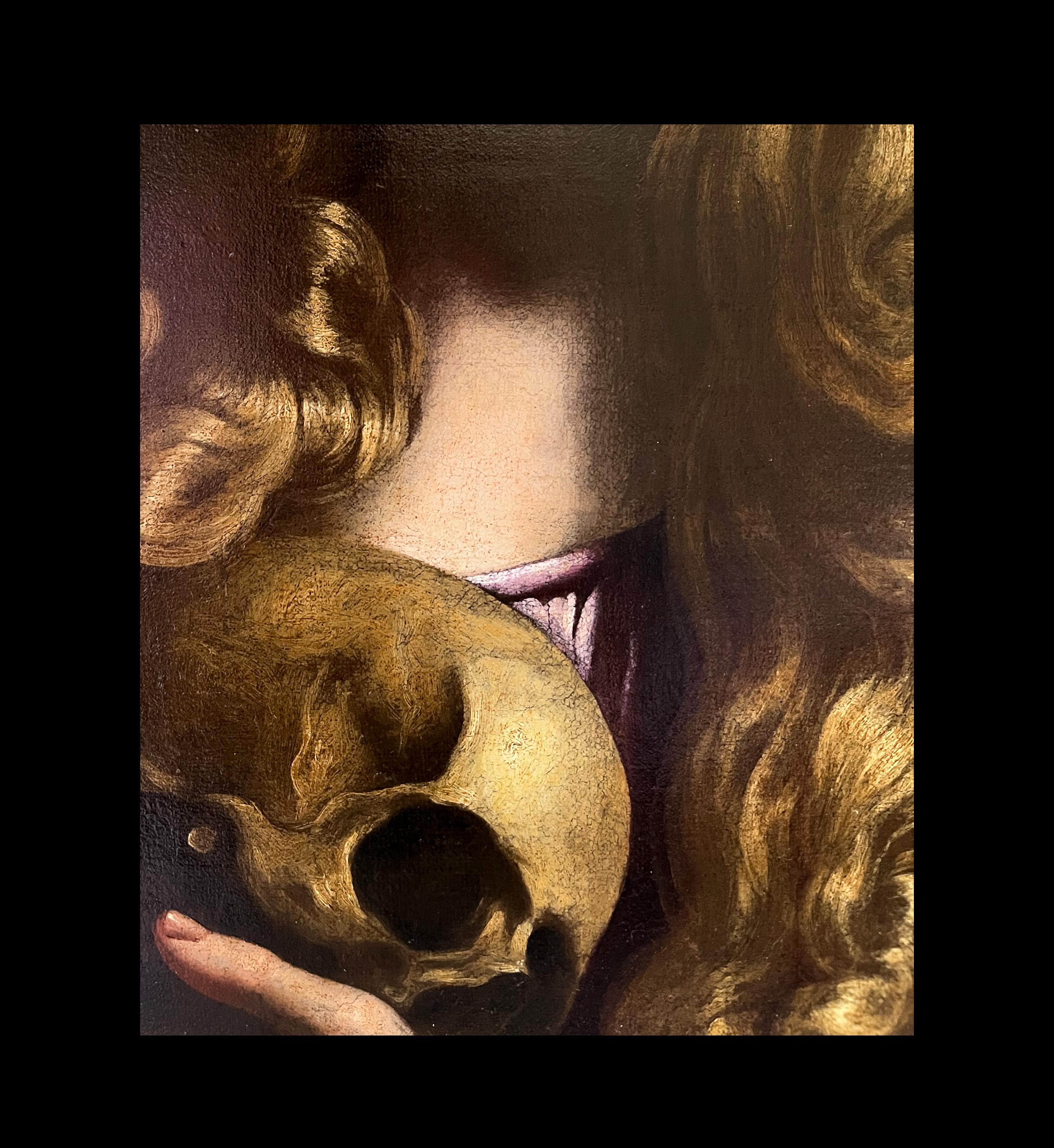 Antiveduto Gramatica ou Grammatica (Rome, Italie, 1571 - 1626)
Titre : Magdalene Praying with a Skull (Madeleine priant avec un crâne)
Médium:Huile sur toile
Dimensions : sans cadre 58 x 43,2 cm - avec cadre 85 x 72 x 6 cm 

Expertise de Gianni