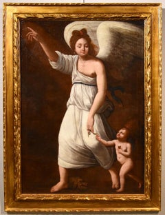 Guardian Angel Gramatica Paint Oil on canvas Old master 17th Century Religious