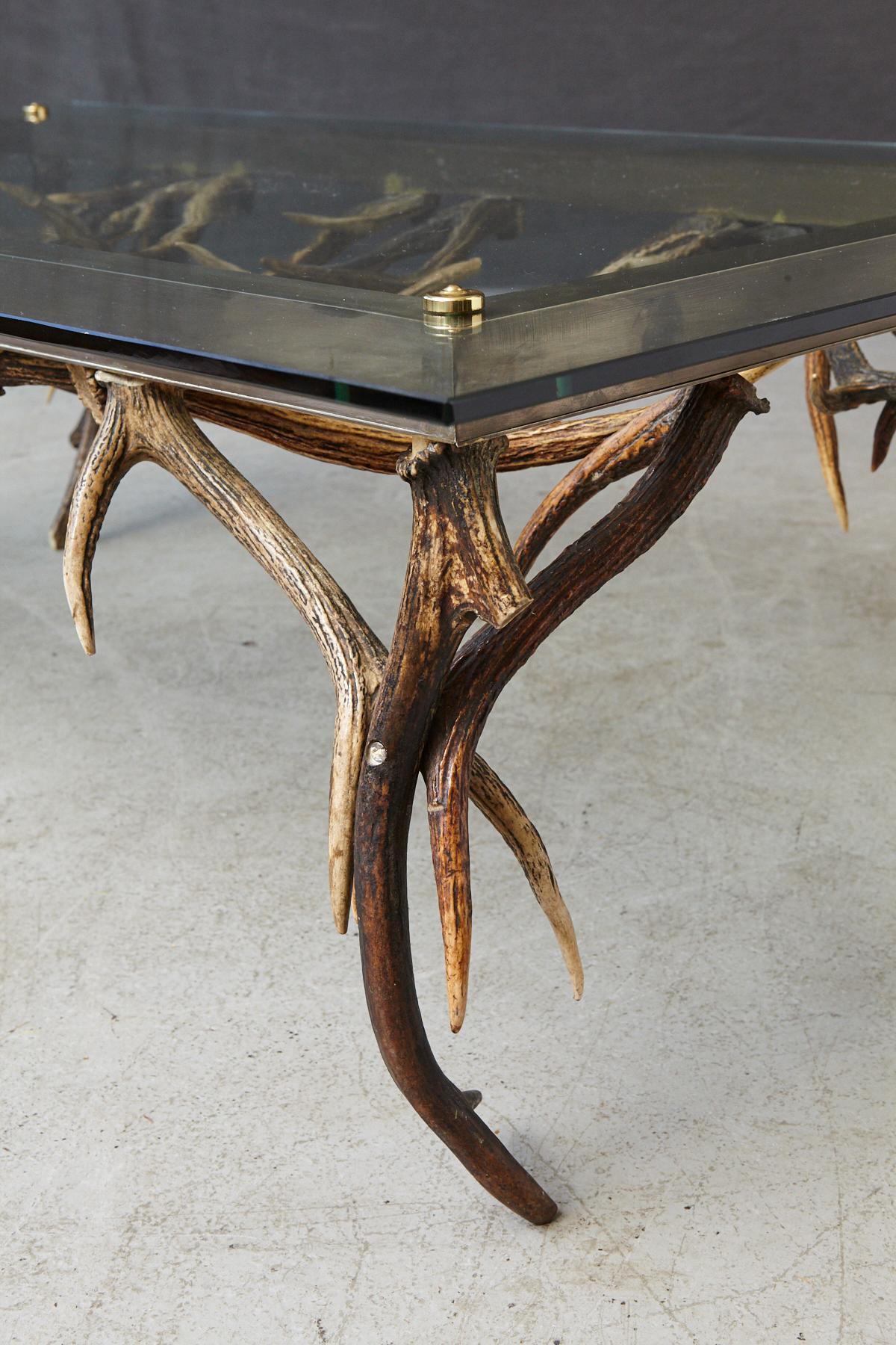 Antler and Brass Coffee Table Attributed to Anthony Redmile, circa 1970s 4