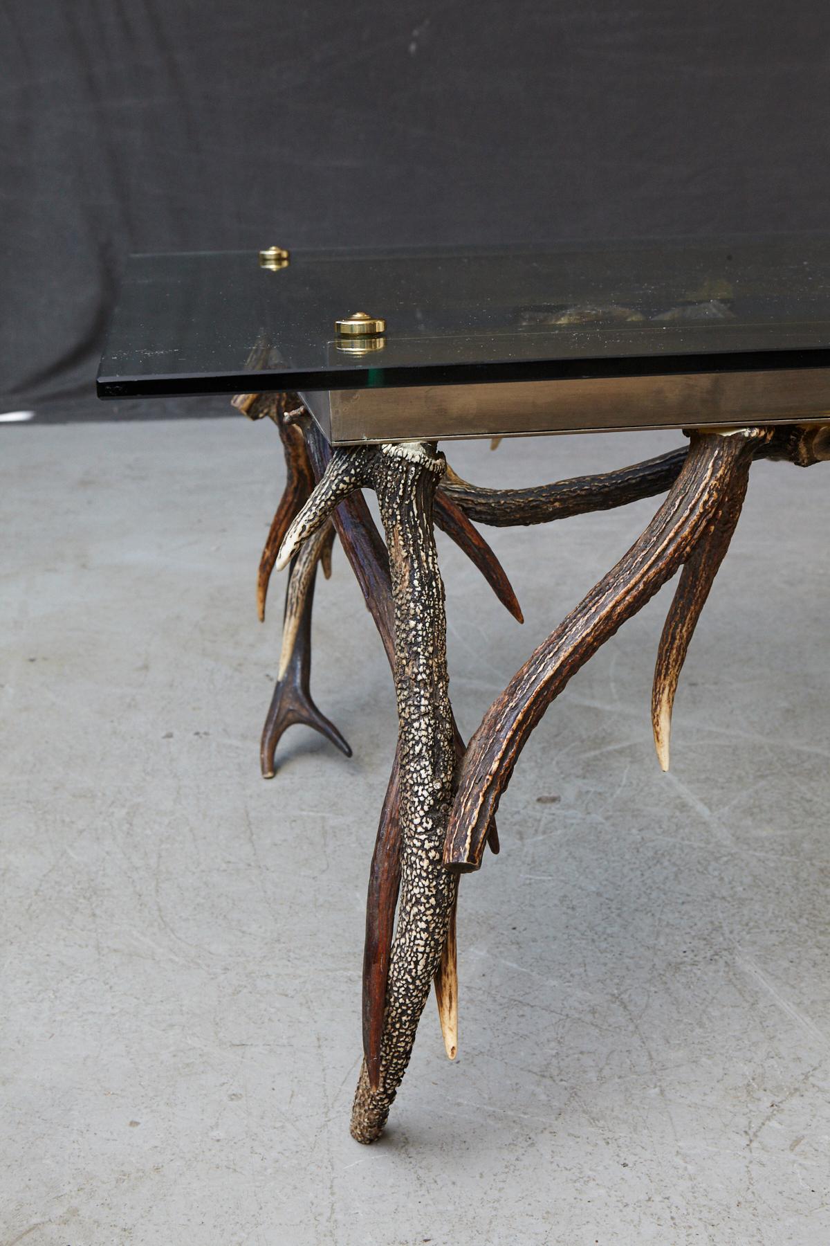 Antler and Brass Coffee Table Attributed to Anthony Redmile, circa 1970s 5
