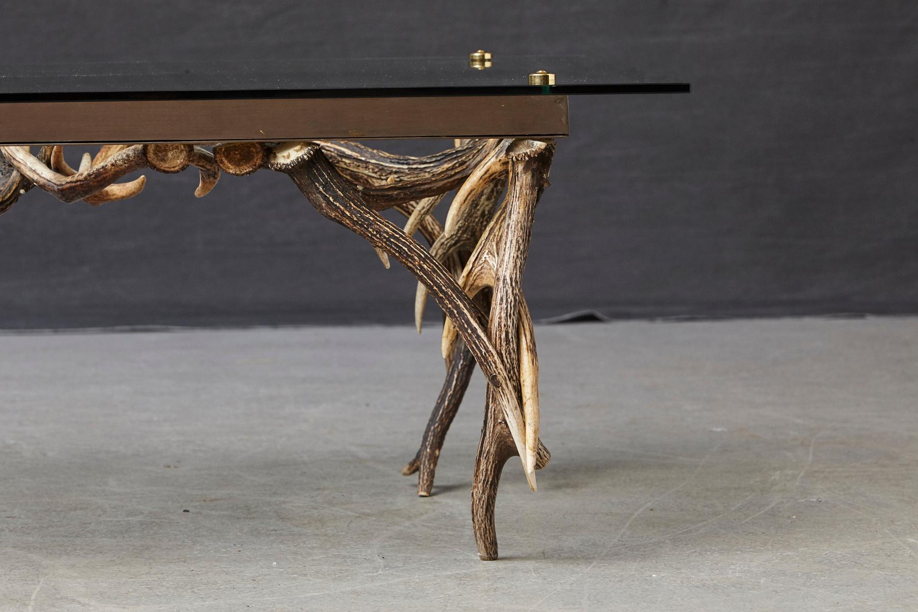 Antler and Brass Coffee Table Attributed to Anthony Redmile, circa 1970s 6