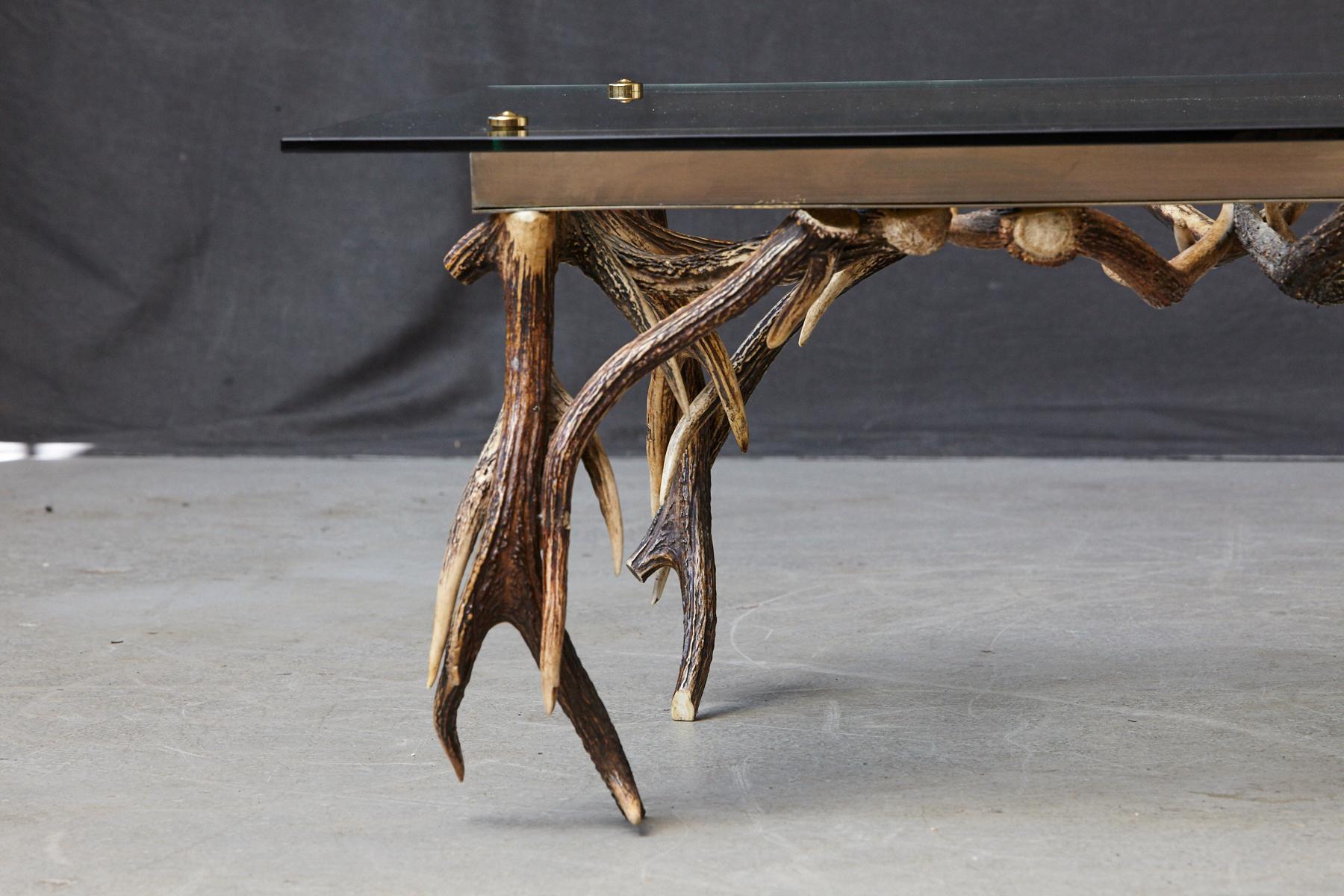 Antler and Brass Coffee Table Attributed to Anthony Redmile, circa 1970s 3