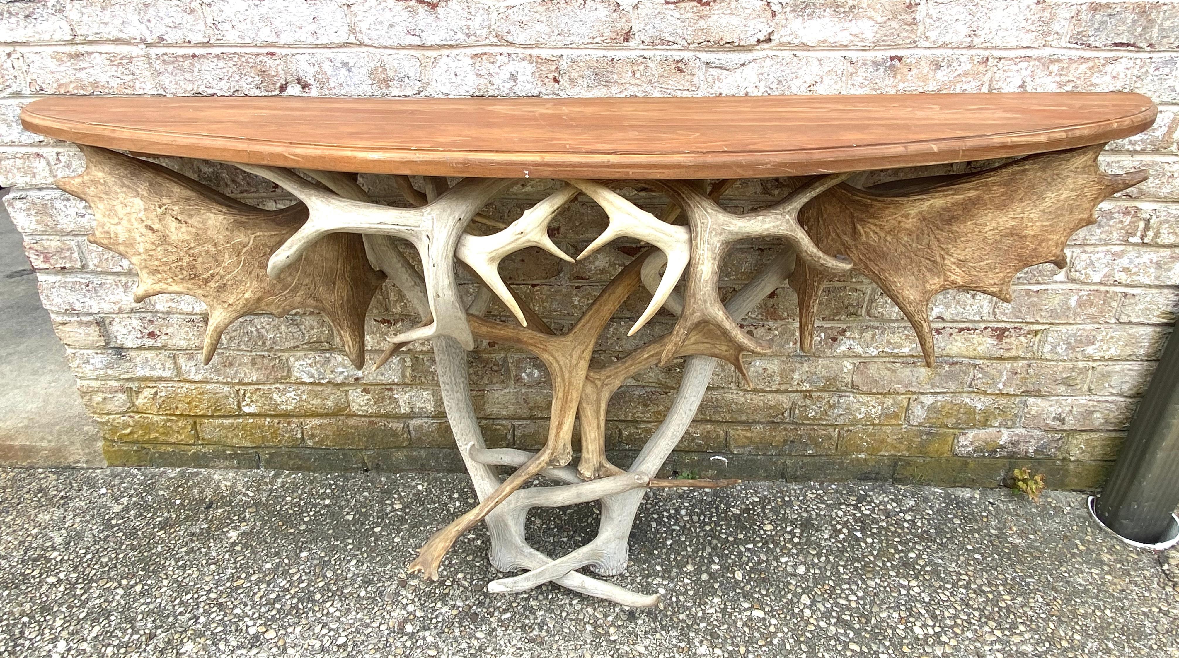 deer skull end table