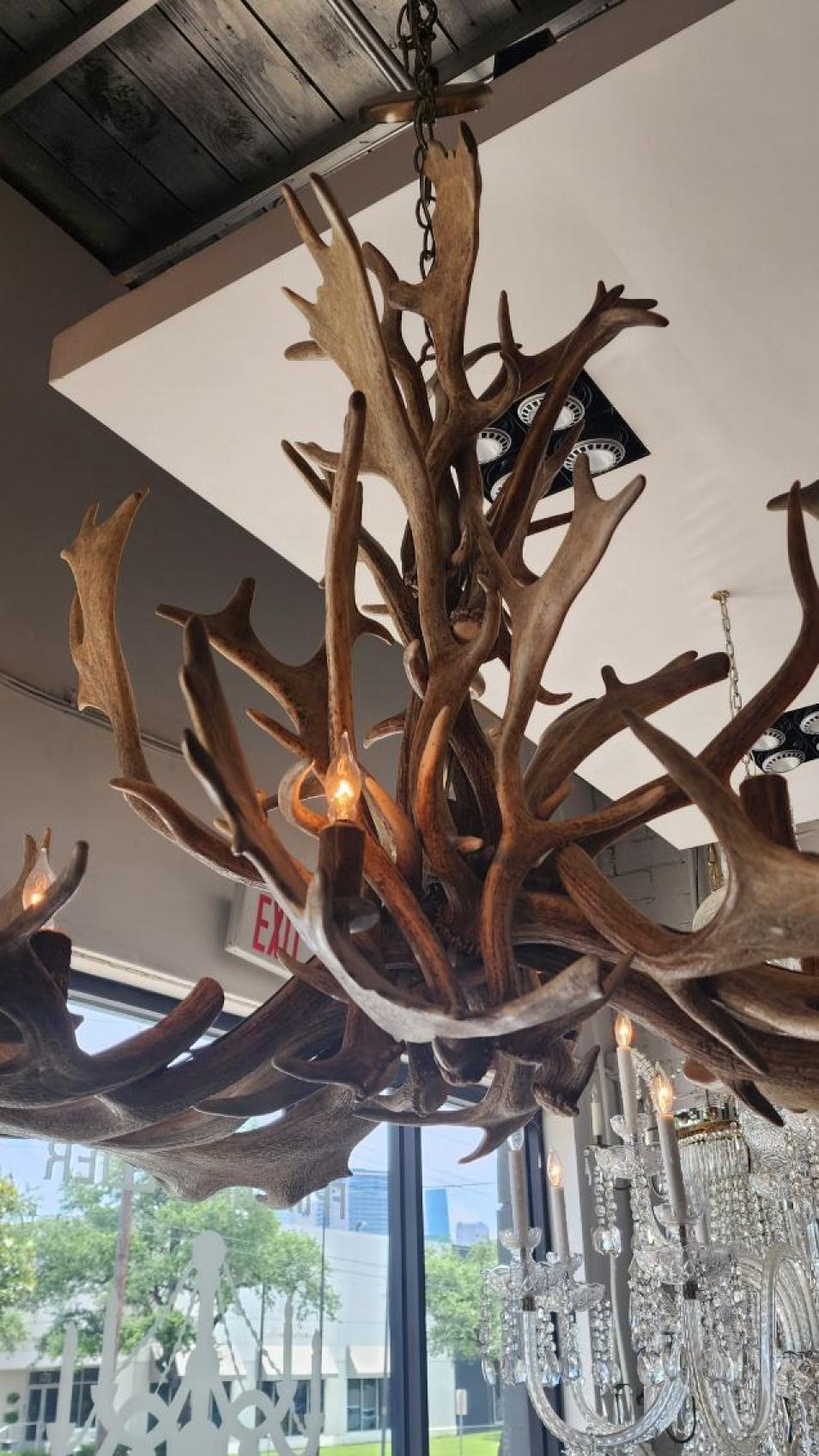 Araña de estilo americano Antler Cabin en Bueno estado para la venta en Dallas, TX