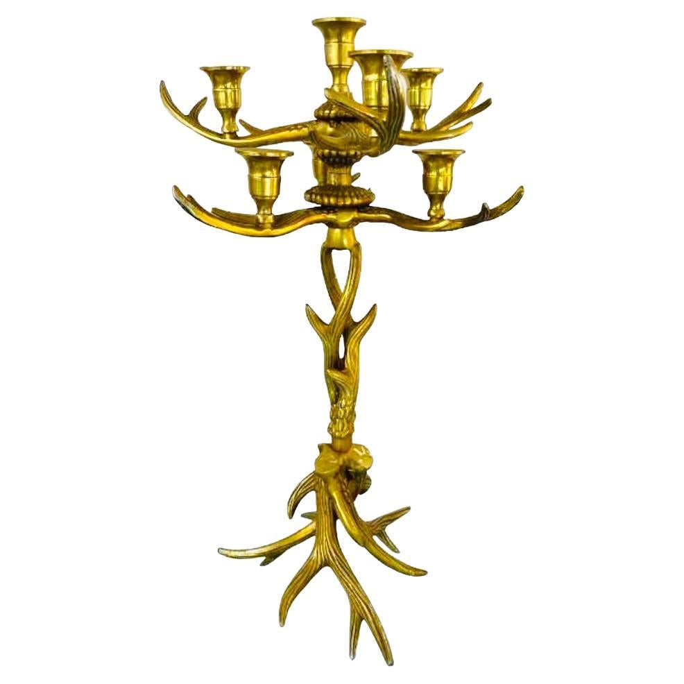 Antler Candelabra Brass Plated