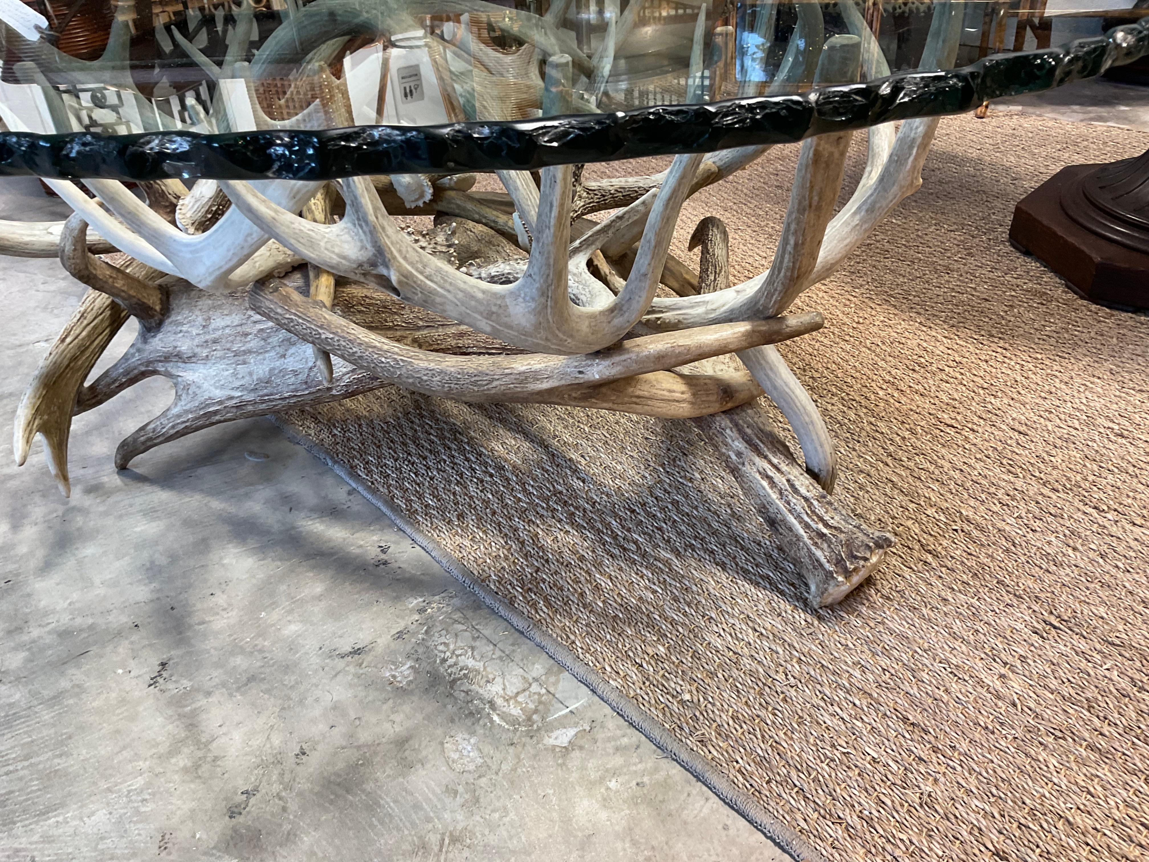 Antler Coffee Table W/ Glass Top 4