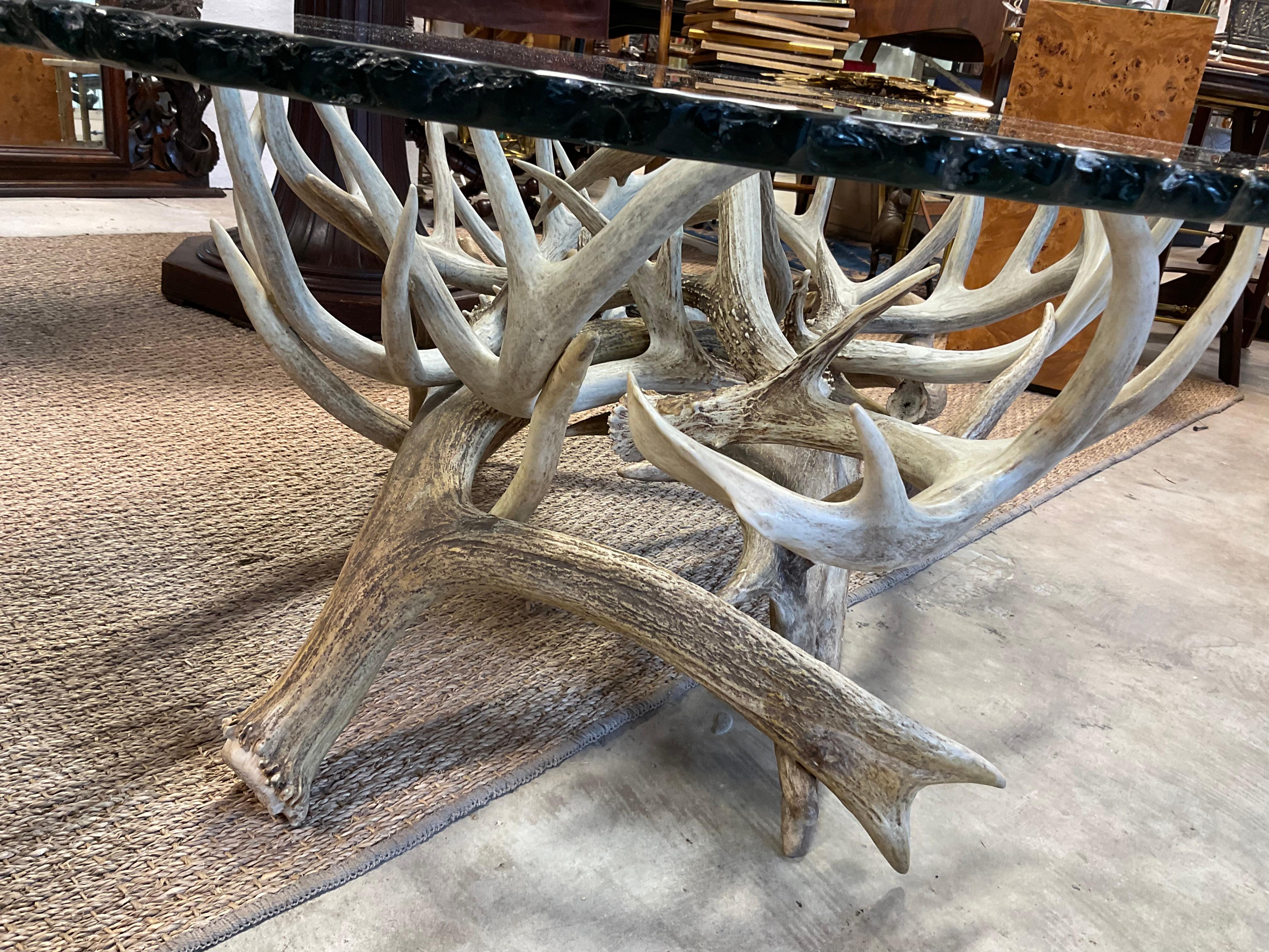 Antler Coffee Table W/ Glass Top 5