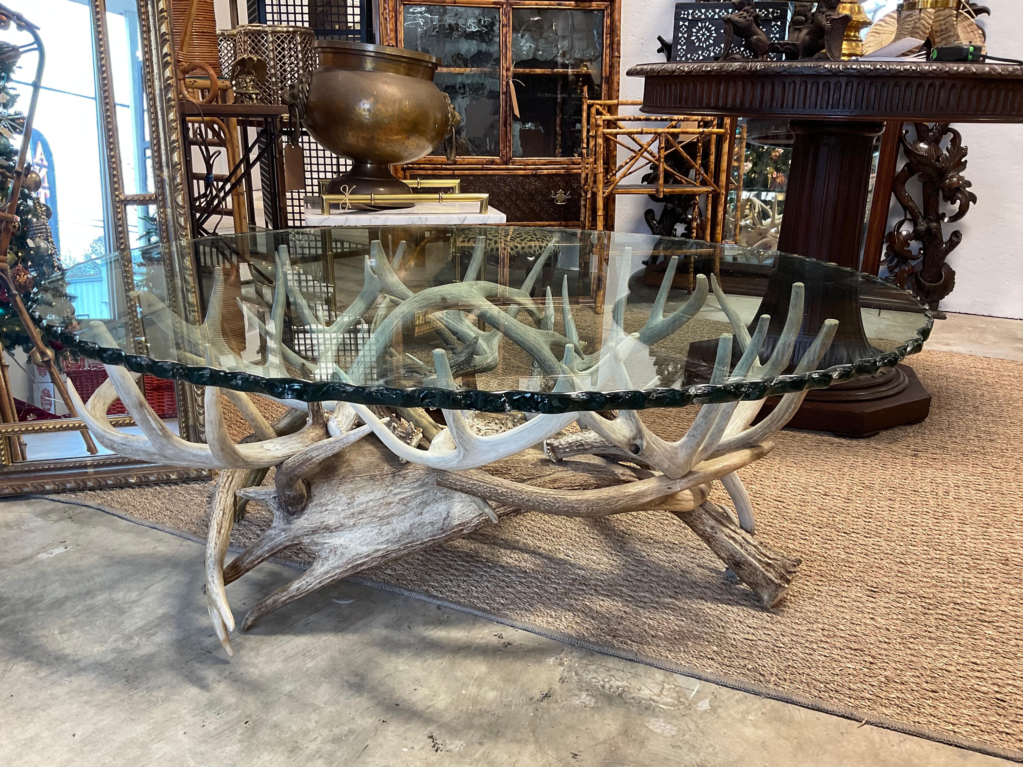 Antler Coffee Table W/ Glass Top 6