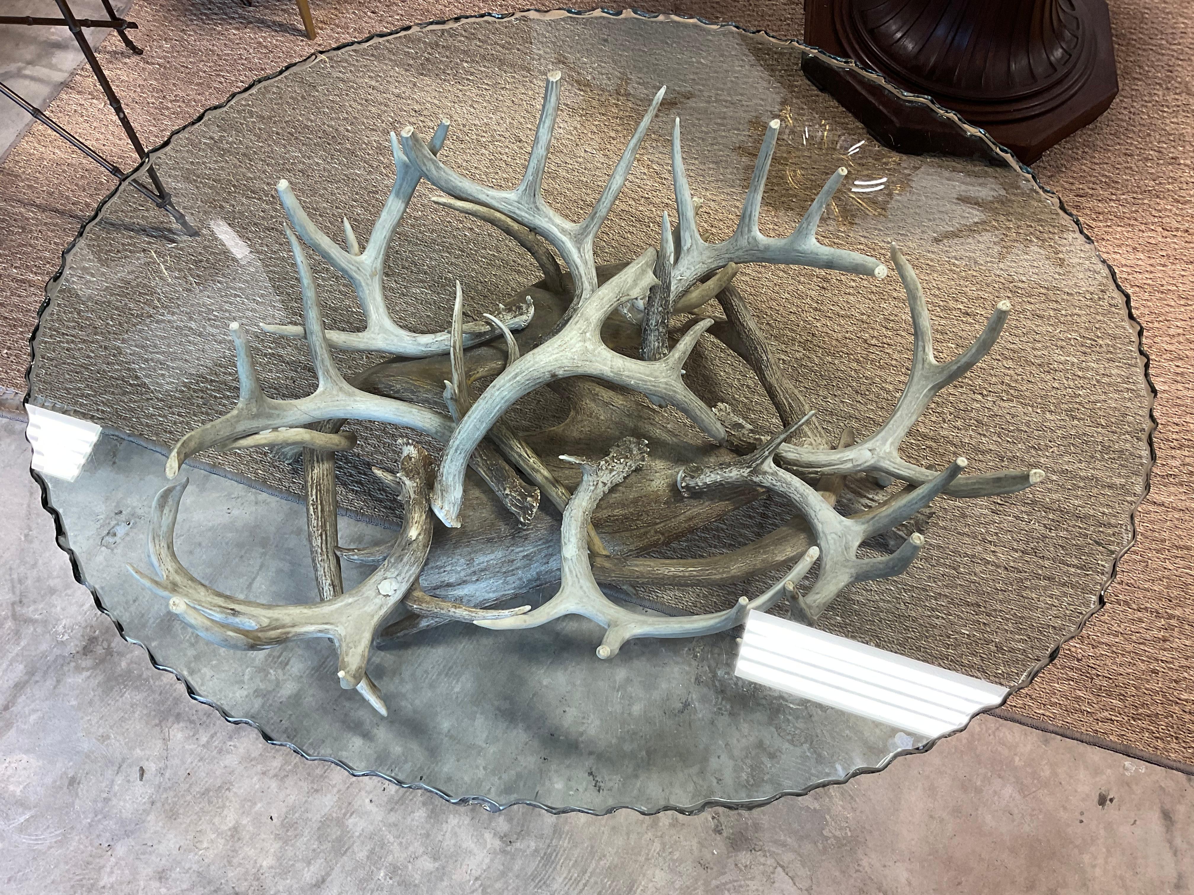 Antler Coffee Table W/ Glass Top 7