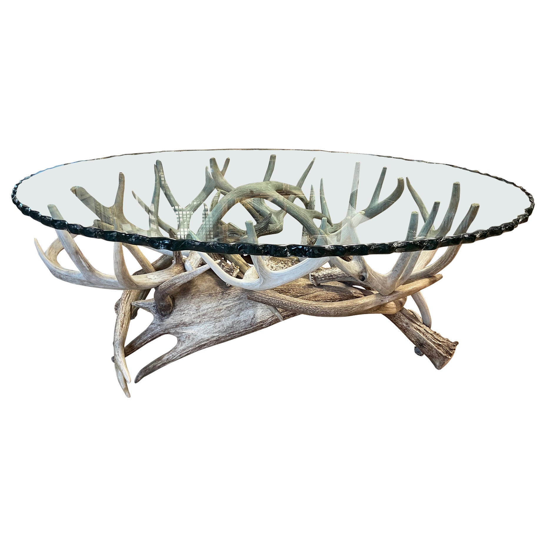 Antler Coffee Table W/ Glass Top
