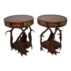 Antler End Tables, Set of Two