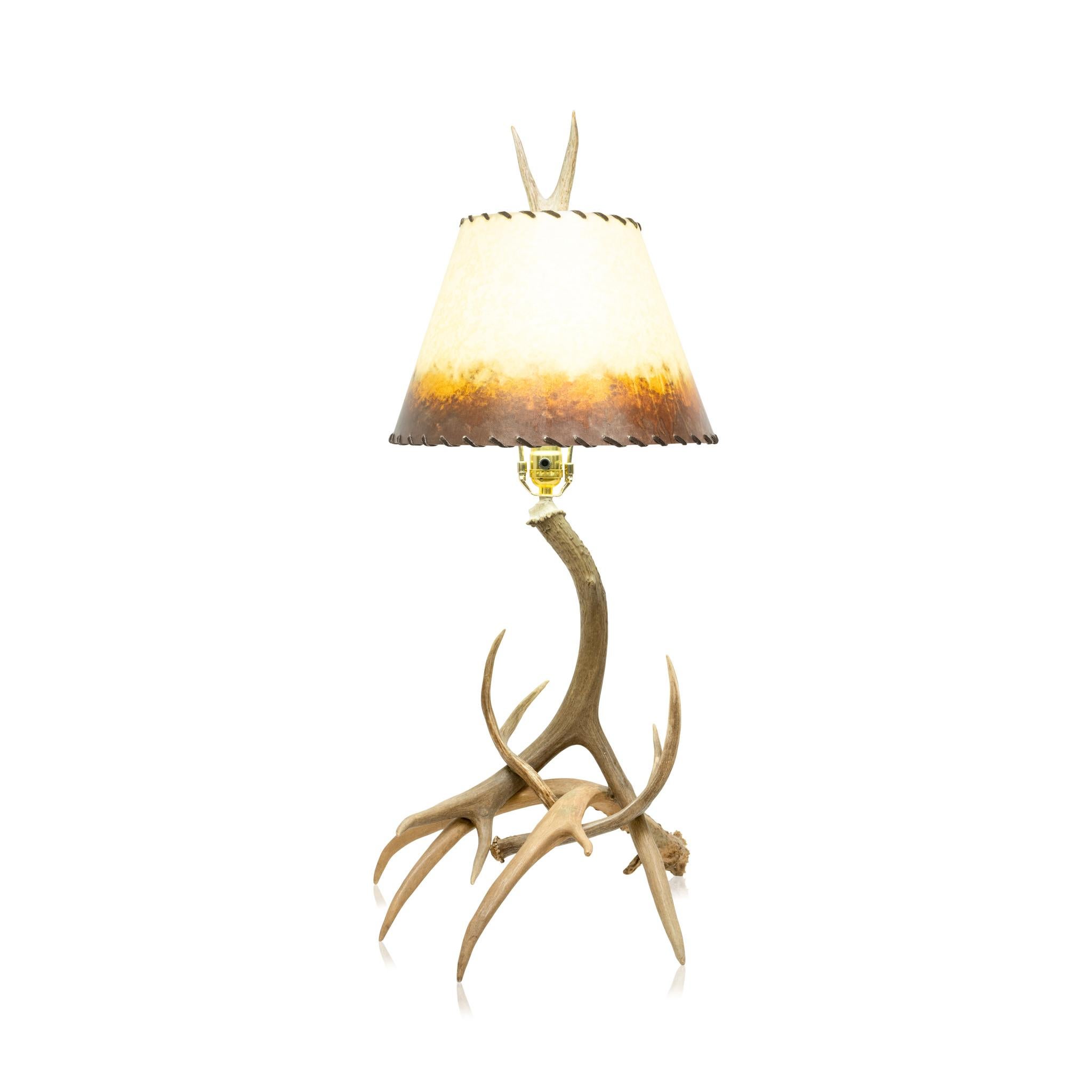 Contemporary Antler Table Lamp with Shade For Sale
