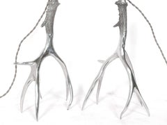 Lampes de table en bois de cerf à la manière de Gabriella Crespi