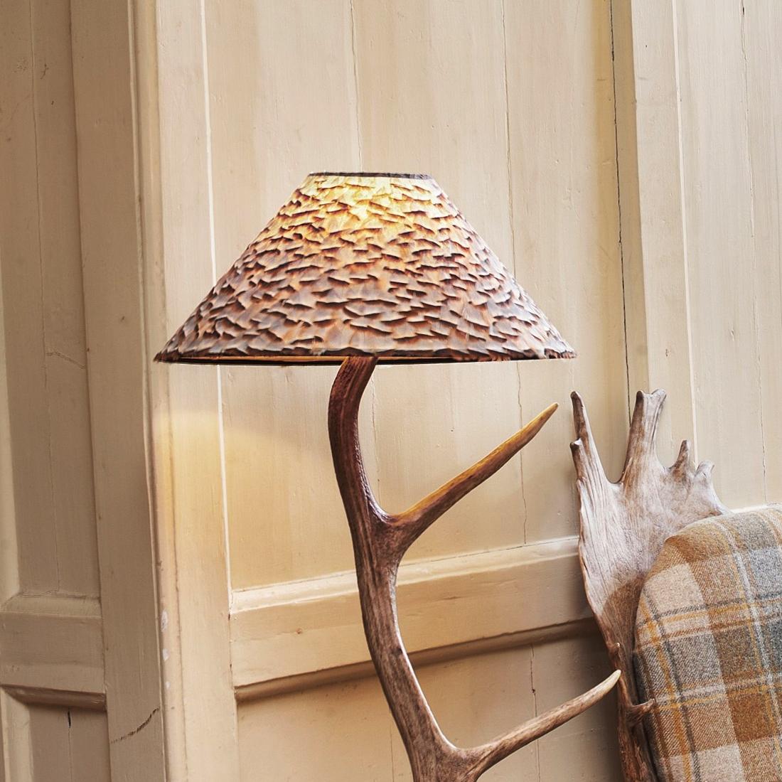 Hand-Crafted Antler Two Table Lamp For Sale