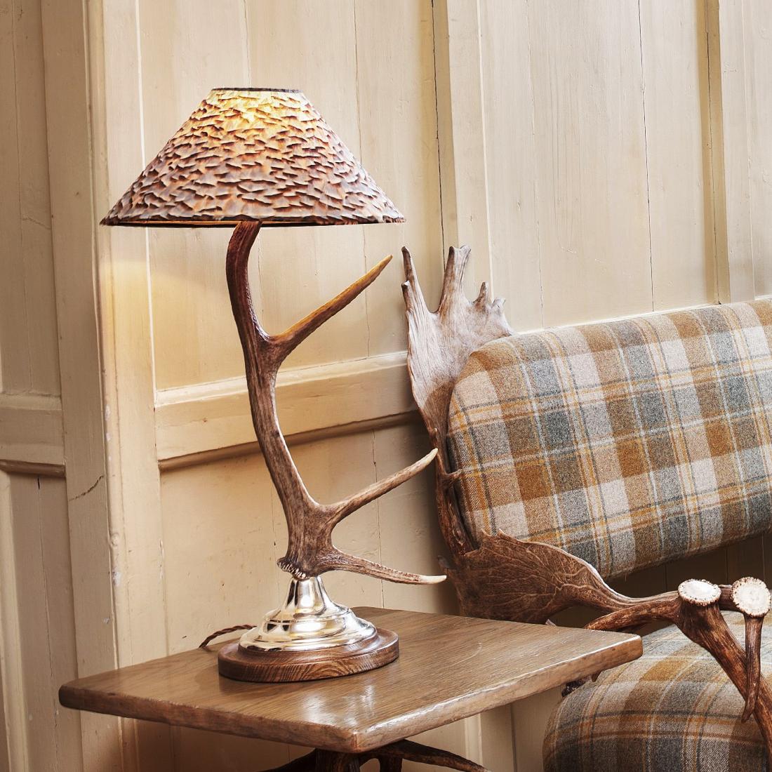 British Antler Two Table Lamp For Sale