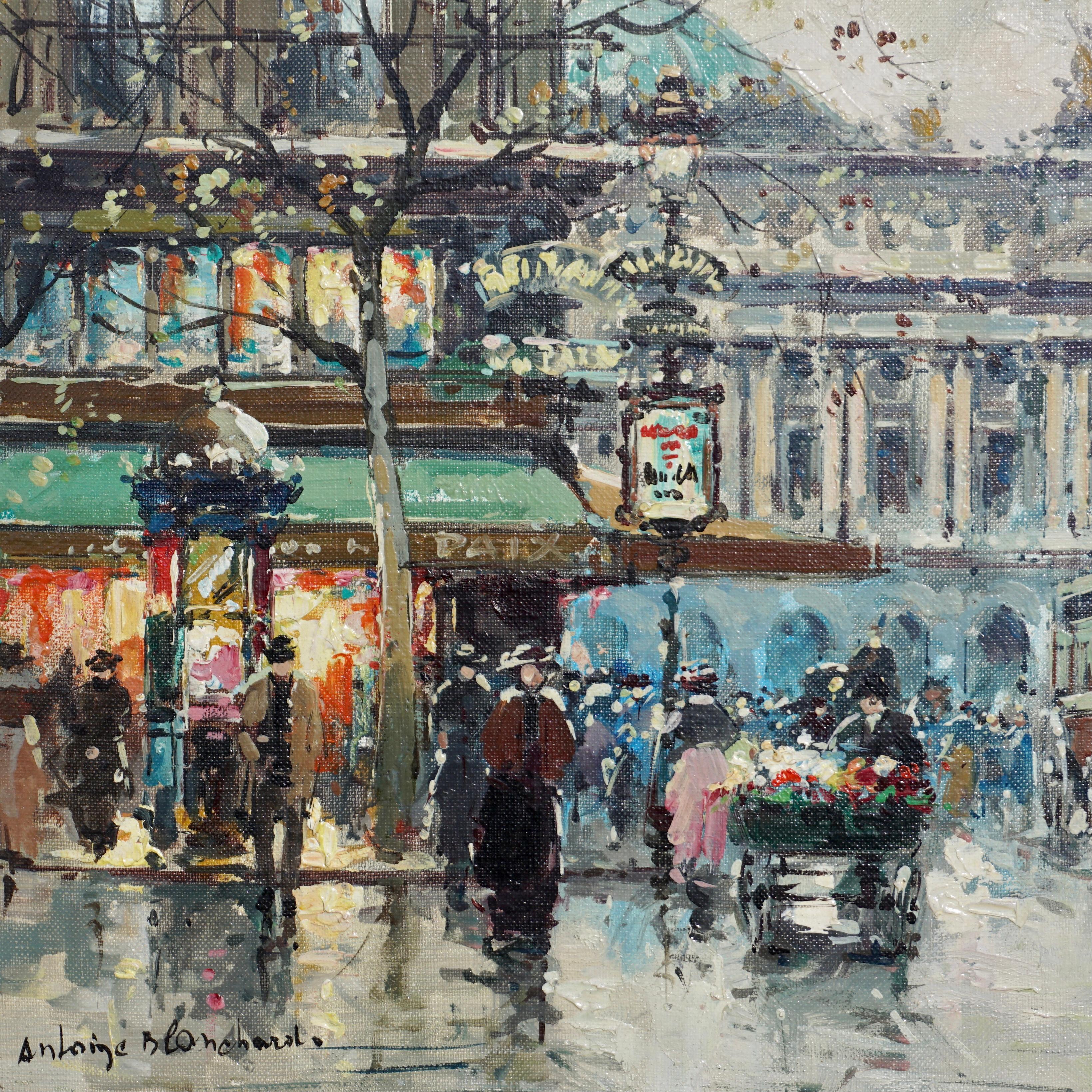 Hand-Painted Antoine Blanchard Cafe De La Paix 