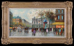 Scène de rue parisienne du 20e siècle "Place du Châtelet" par Antoine Blanchard