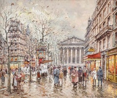Antoine Blanchard La Madeleine Et La Rue Tronchet 18x21
