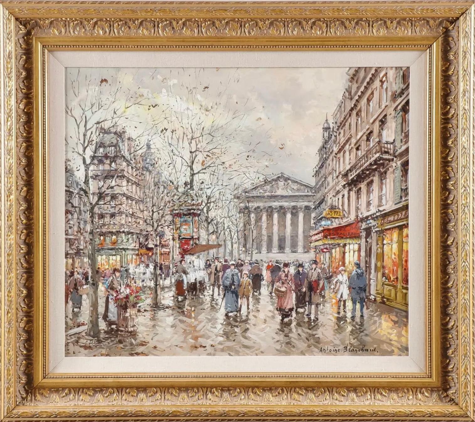 Antoine Blanchard La Madeleine Et La Rue Tronchet 18x21 For Sale 2