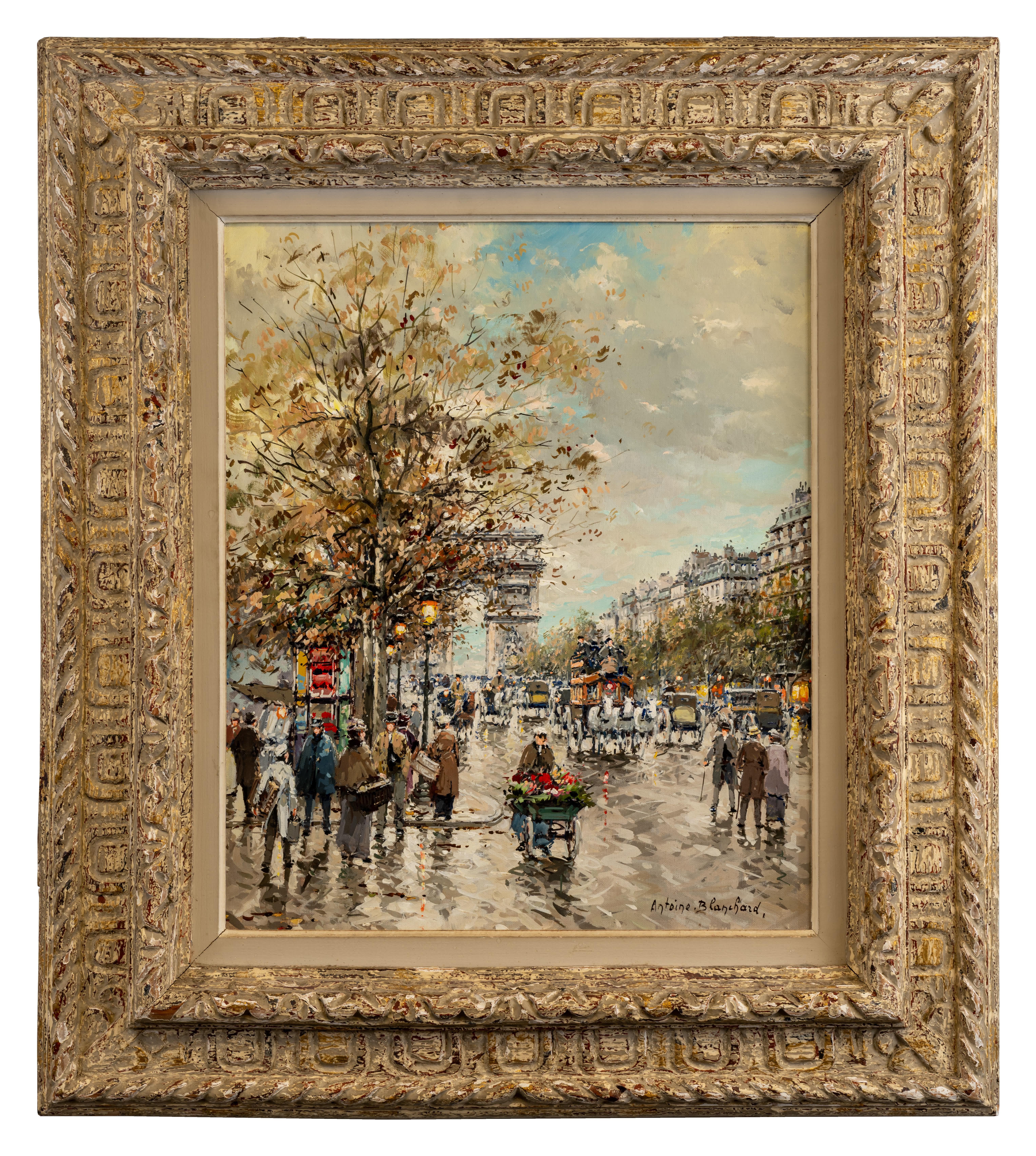 Antoine Blanchard Landscape Painting - Avenue Des Champs Elysees