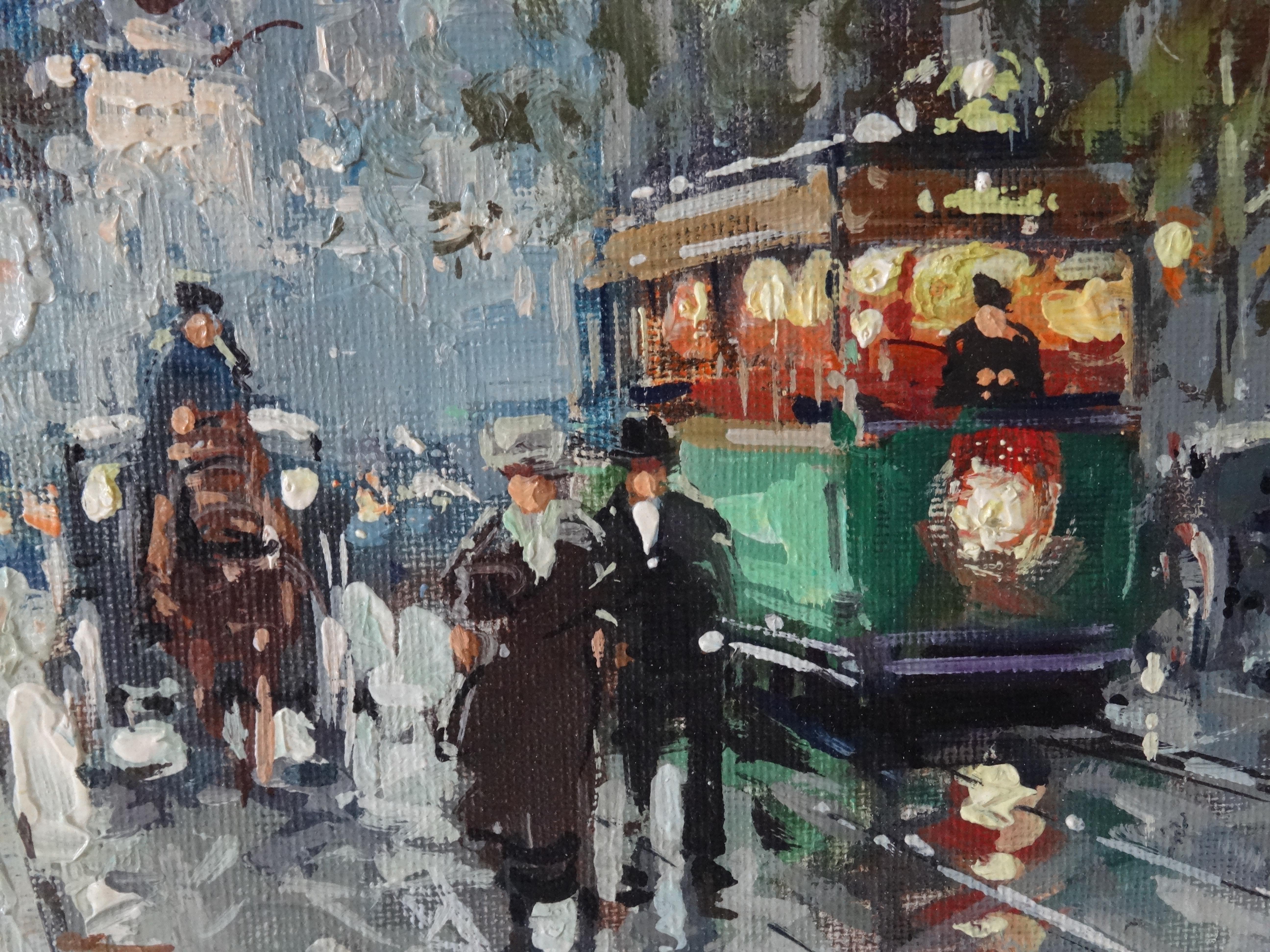 Boulevard de la Madeleine. Óleo sobre lienzo, 33,3x46 cm
Calle de París al atardecer