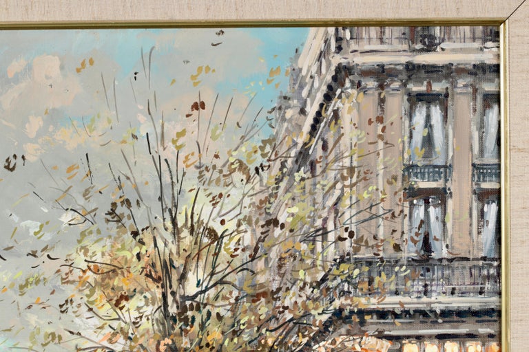 Boulevard Haussmann - Post Impressionist Painting by Antoine Blanchard For Sale 2