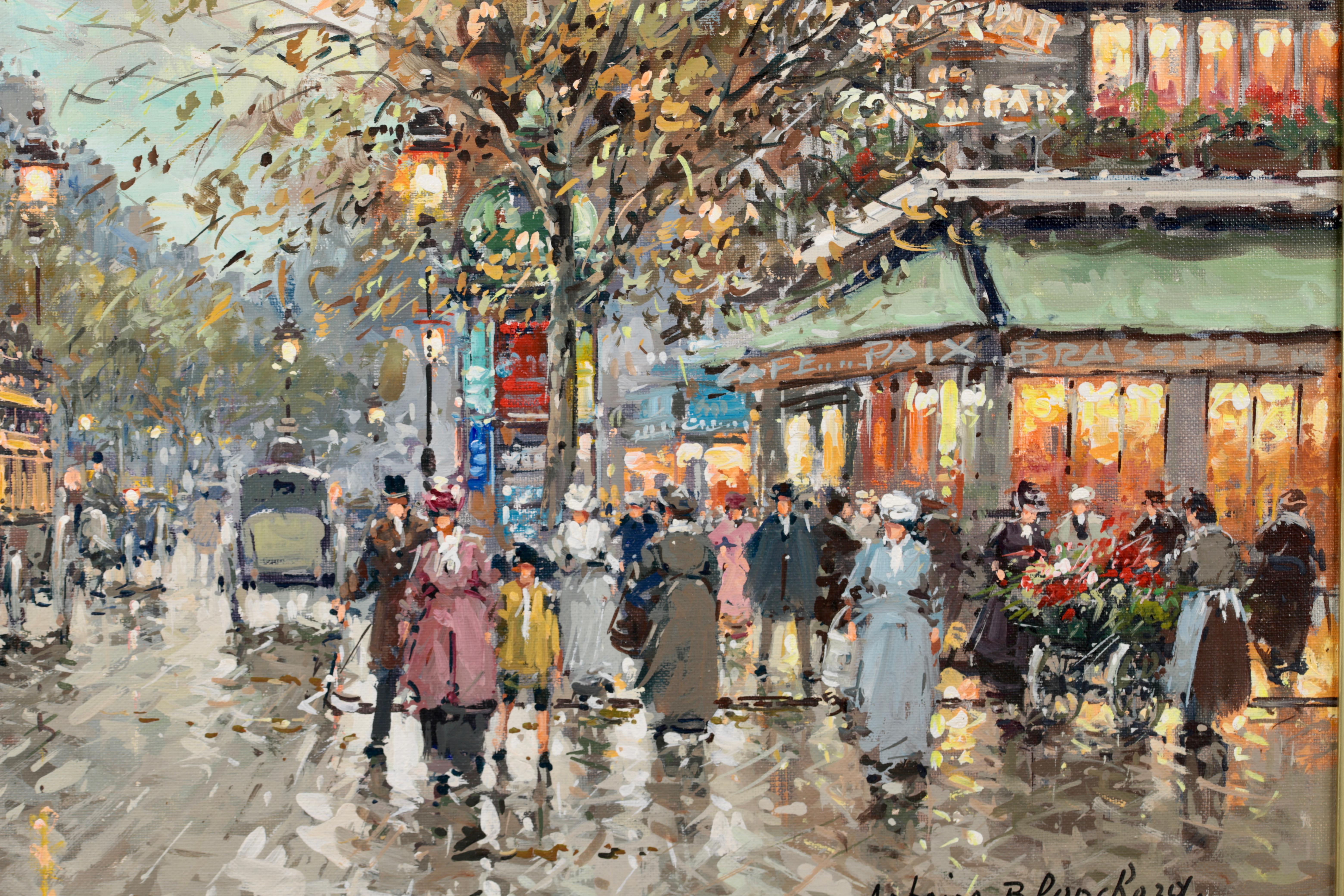 Boulevard Haussmann – Postimpressionistisches Gemälde von Antoine Blanchard im Angebot 6