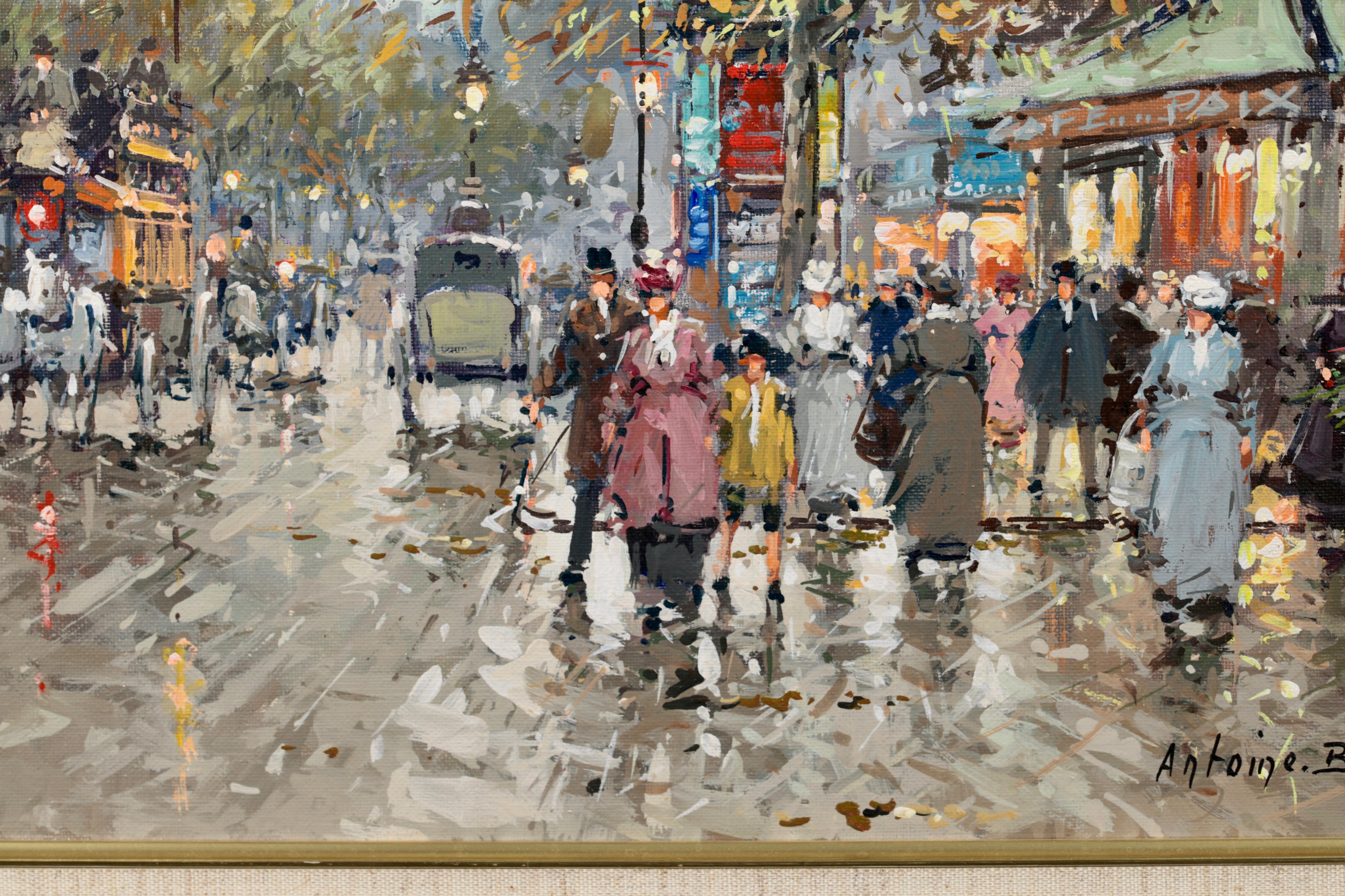 Boulevard Haussmann - Post Impressionist Painting by Antoine Blanchard For Sale 5