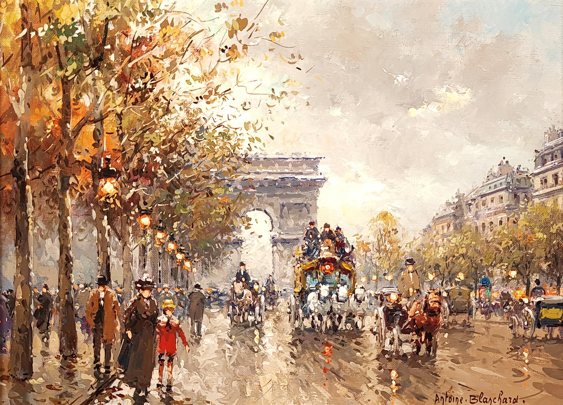 Champs-Elysées - Painting de Antoine Blanchard