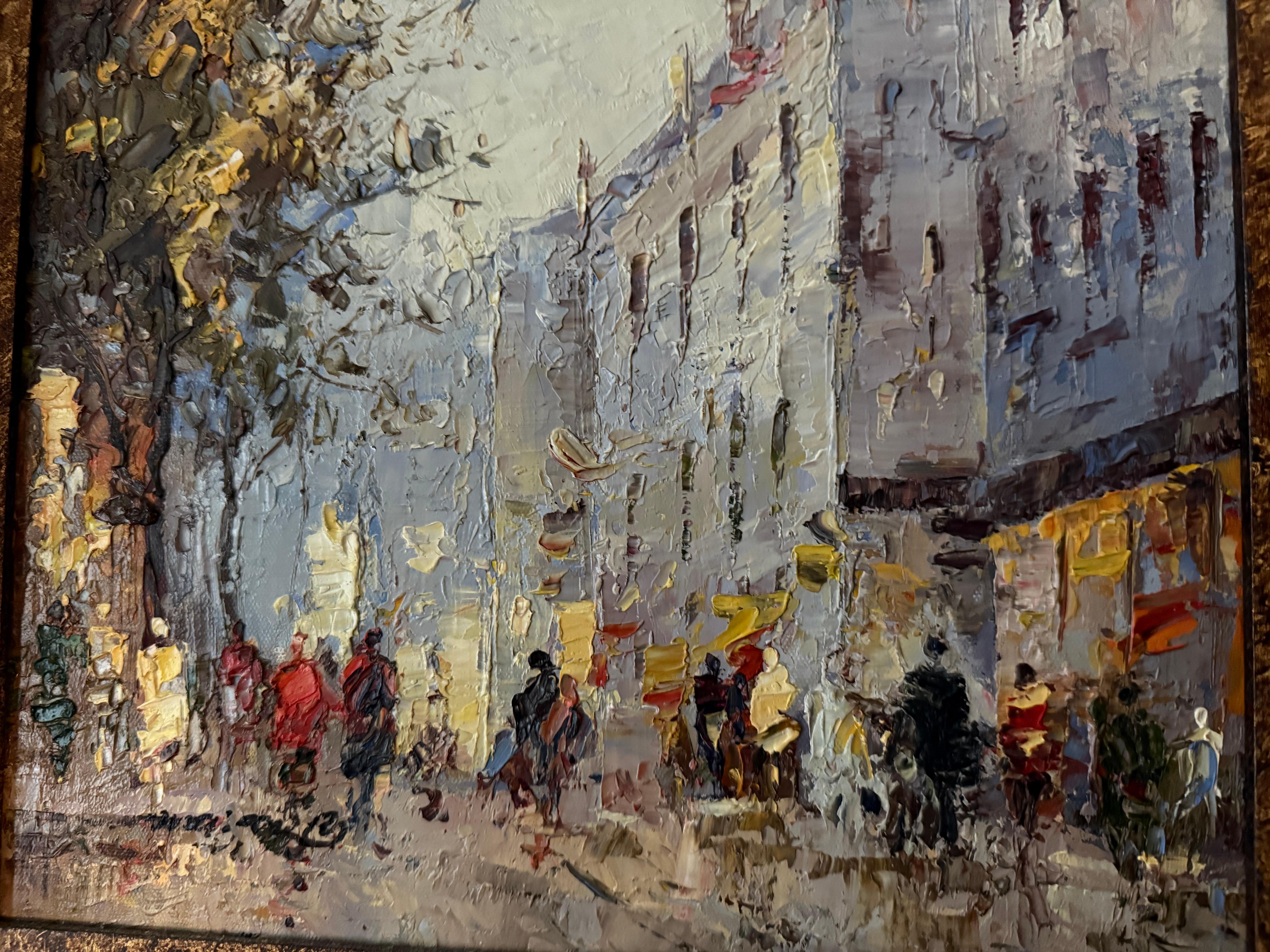 Impressionist Parisian Street Scene contemporary For Sale 7
