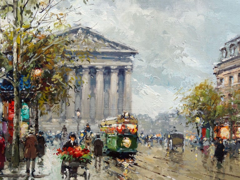 Parisian Street Scene. Oil on canvas, 32x46 cm For Sale 4
