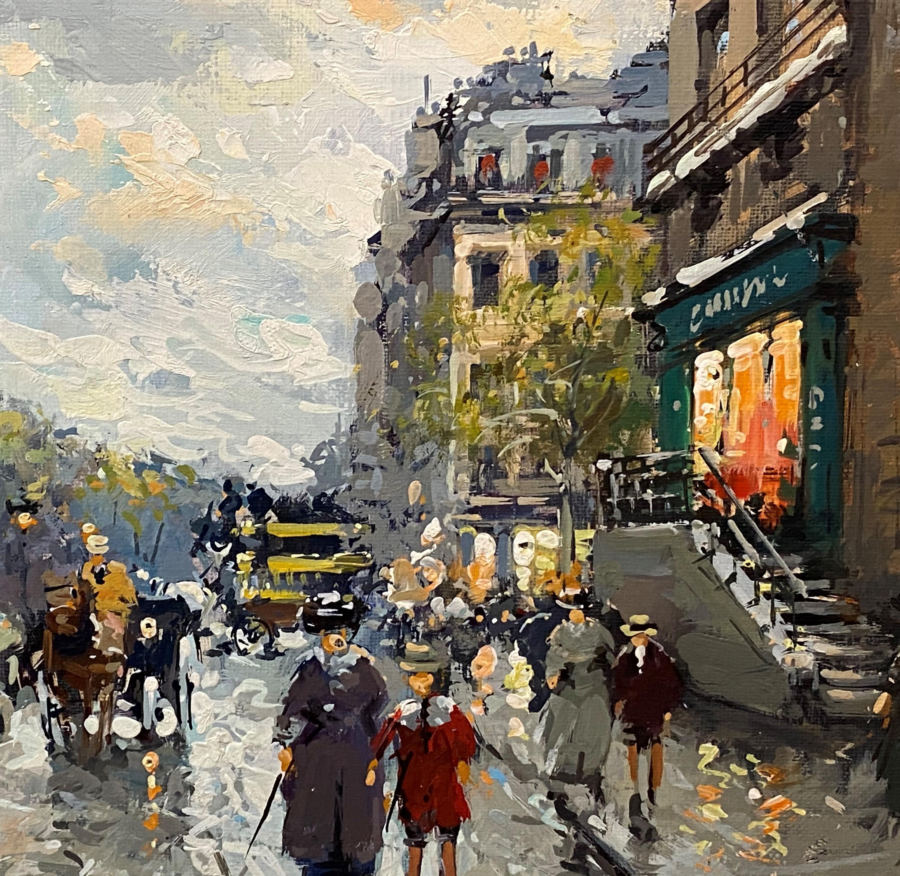 Parisian Street Scene with Notre Dame 1