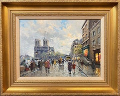 Parisian Street Scene with Notre Dame
