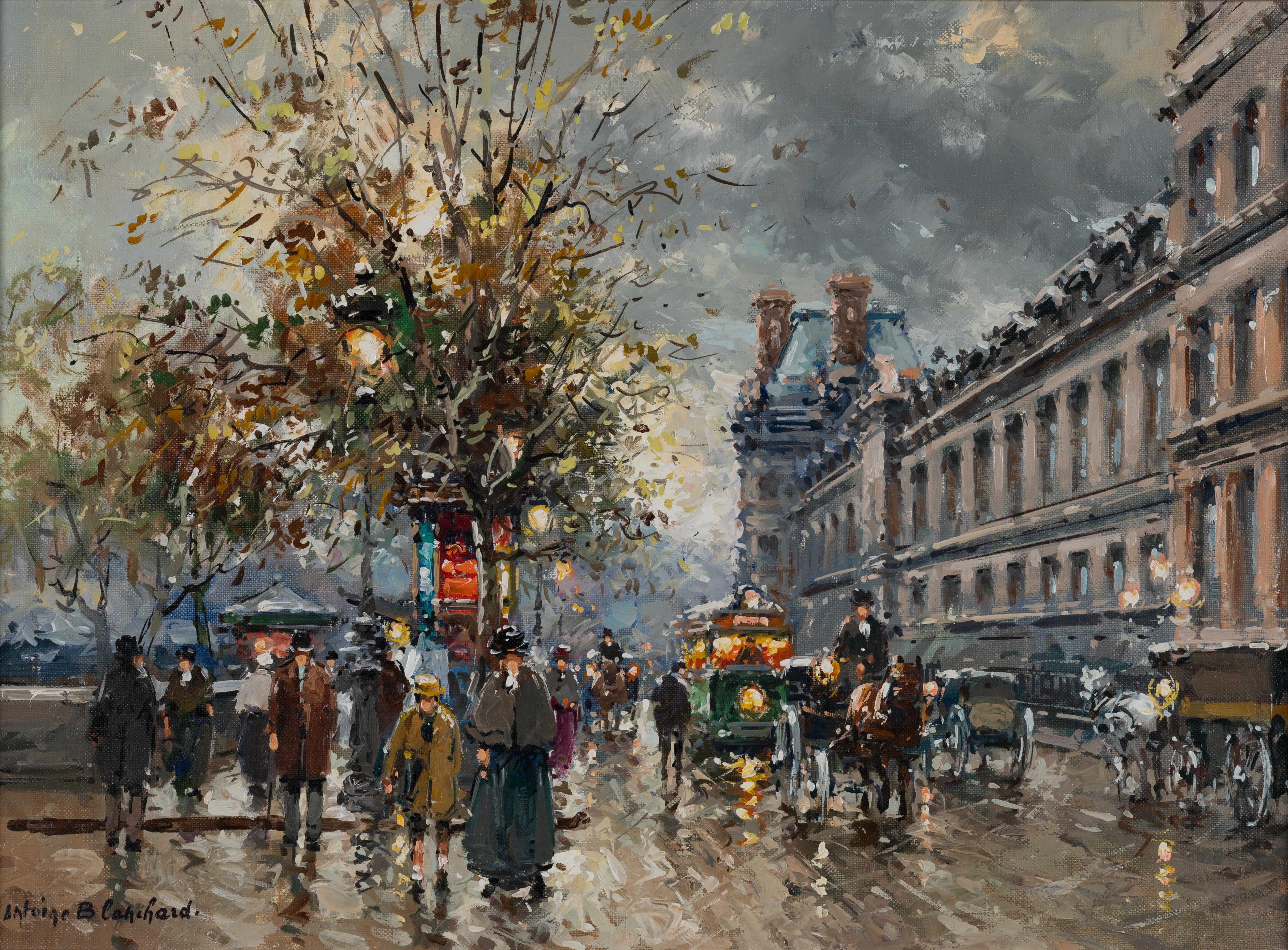 Quai Du Louvre, Parigi - Painting Impressionismo di Antoine Blanchard