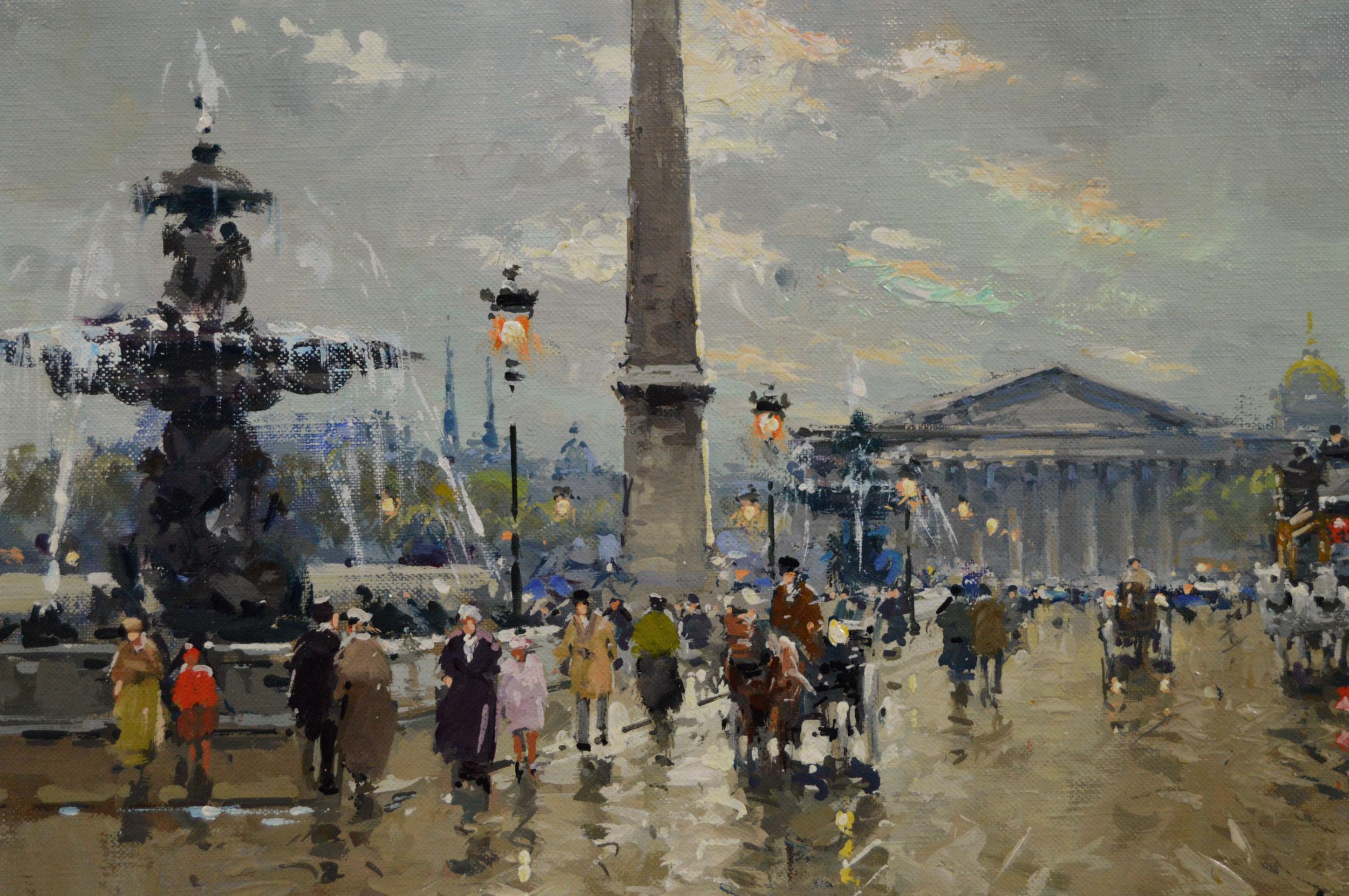 Ölgemälde des Place de la Concorde, Paris, Stadtbild (Impressionismus), Painting, von Antoine Blanchard