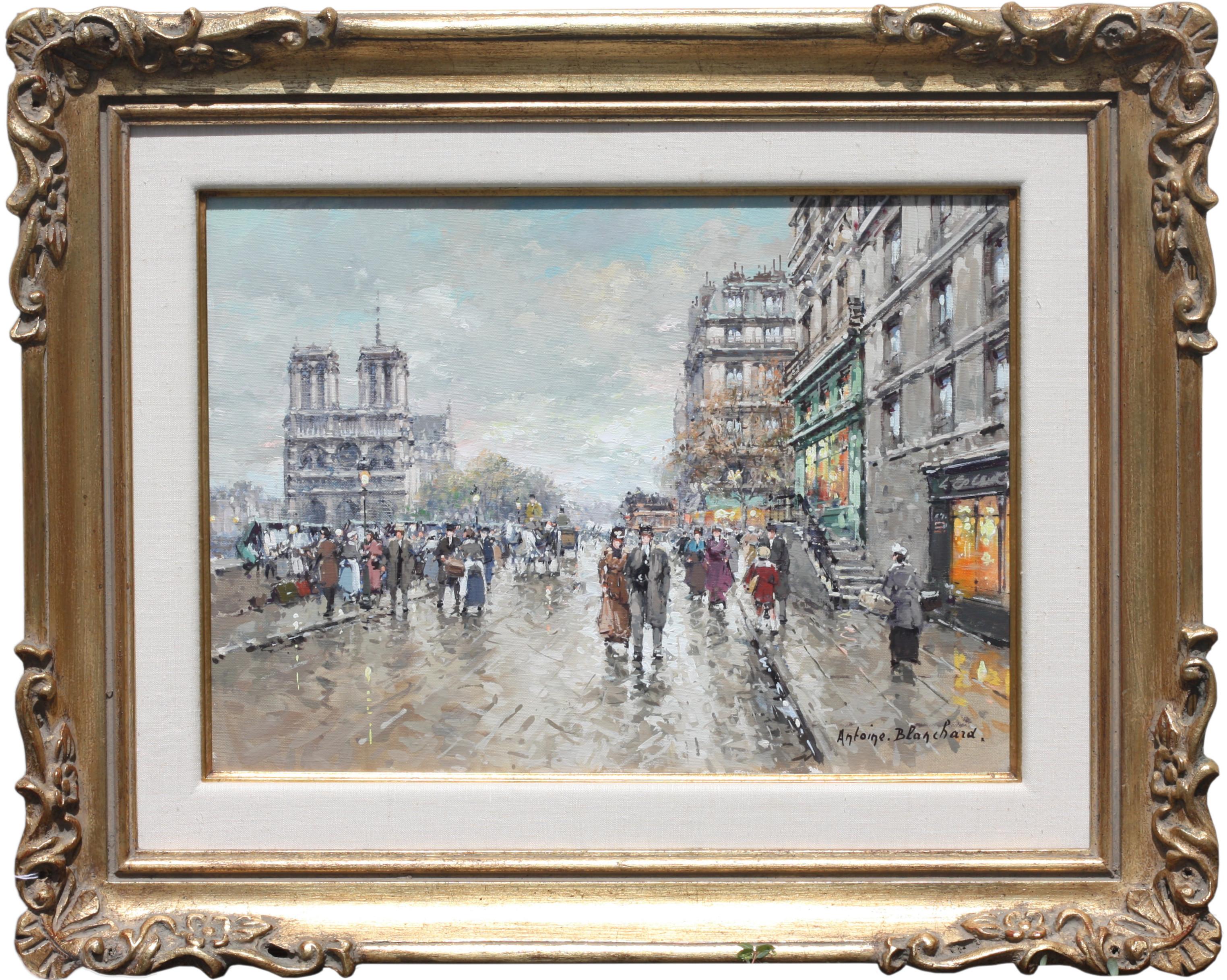 19th Century Antoine Blanchard, Paris, Notre Dame Signed Antoine Blanchard For Sale