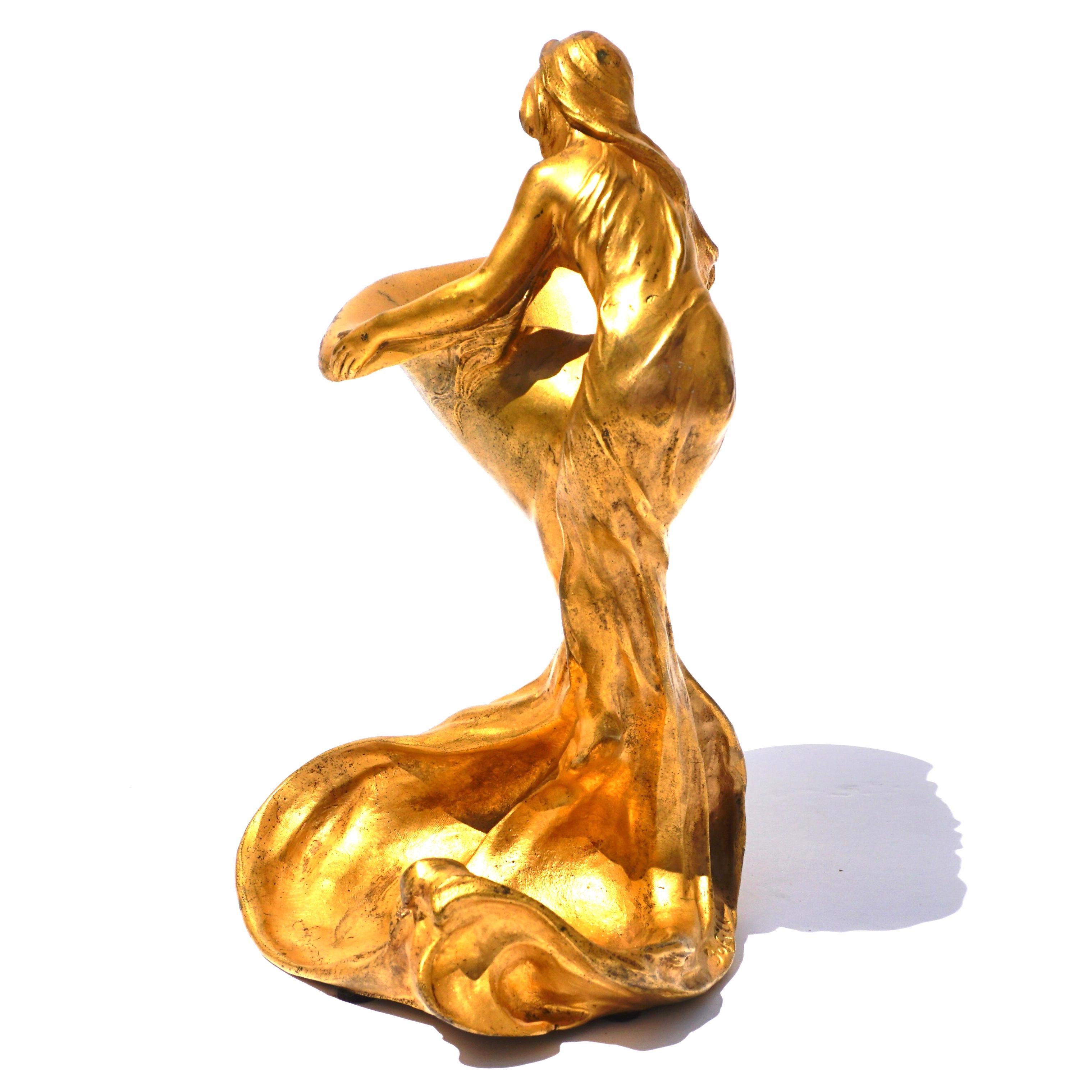 Antoine Bofill Art Nouveau Gilt Bronze Mermaid 1