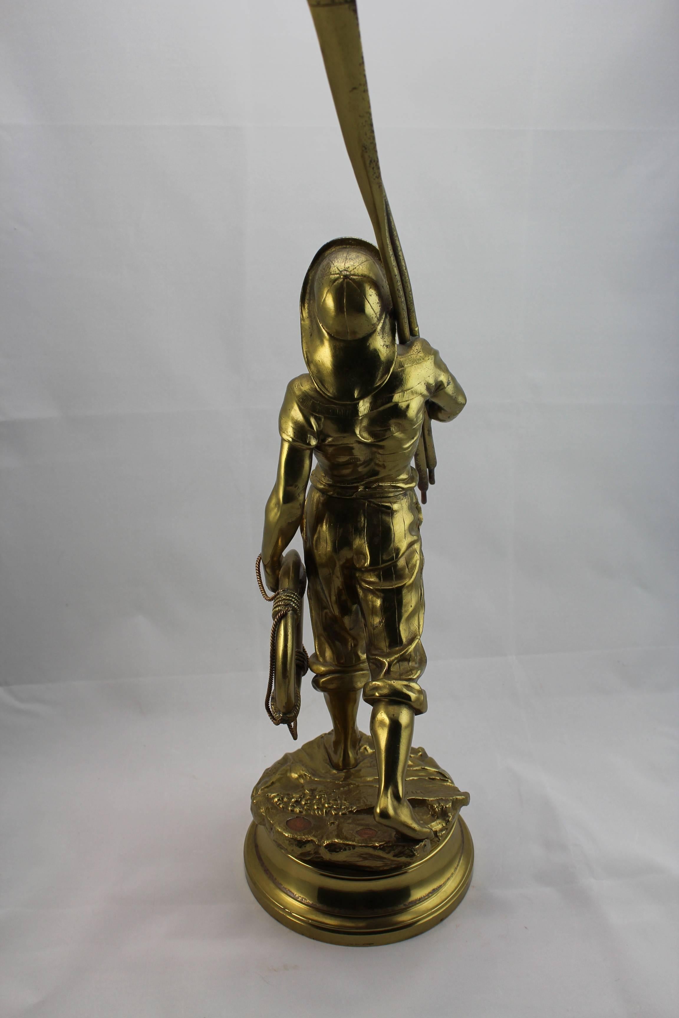 Antoine Bofill Bronze of a Sea Man with Oars, French, circa 1900 For Sale 3