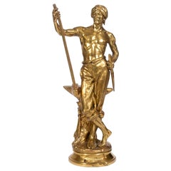 Style Antoine Bofill, Belle Époque, Statue en bronze, Motif masculin, Europe, années 1890