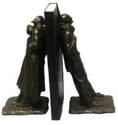 Antoine Bourdelles, French Belle Epoch, Sculptural Bronze Bookends, Ca. 1910