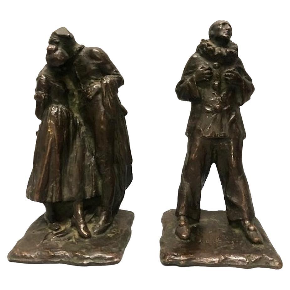 Antoine Bourdelles, French Belle Epoch, serre-livres sculpturaux en bronze, Ca. 1910