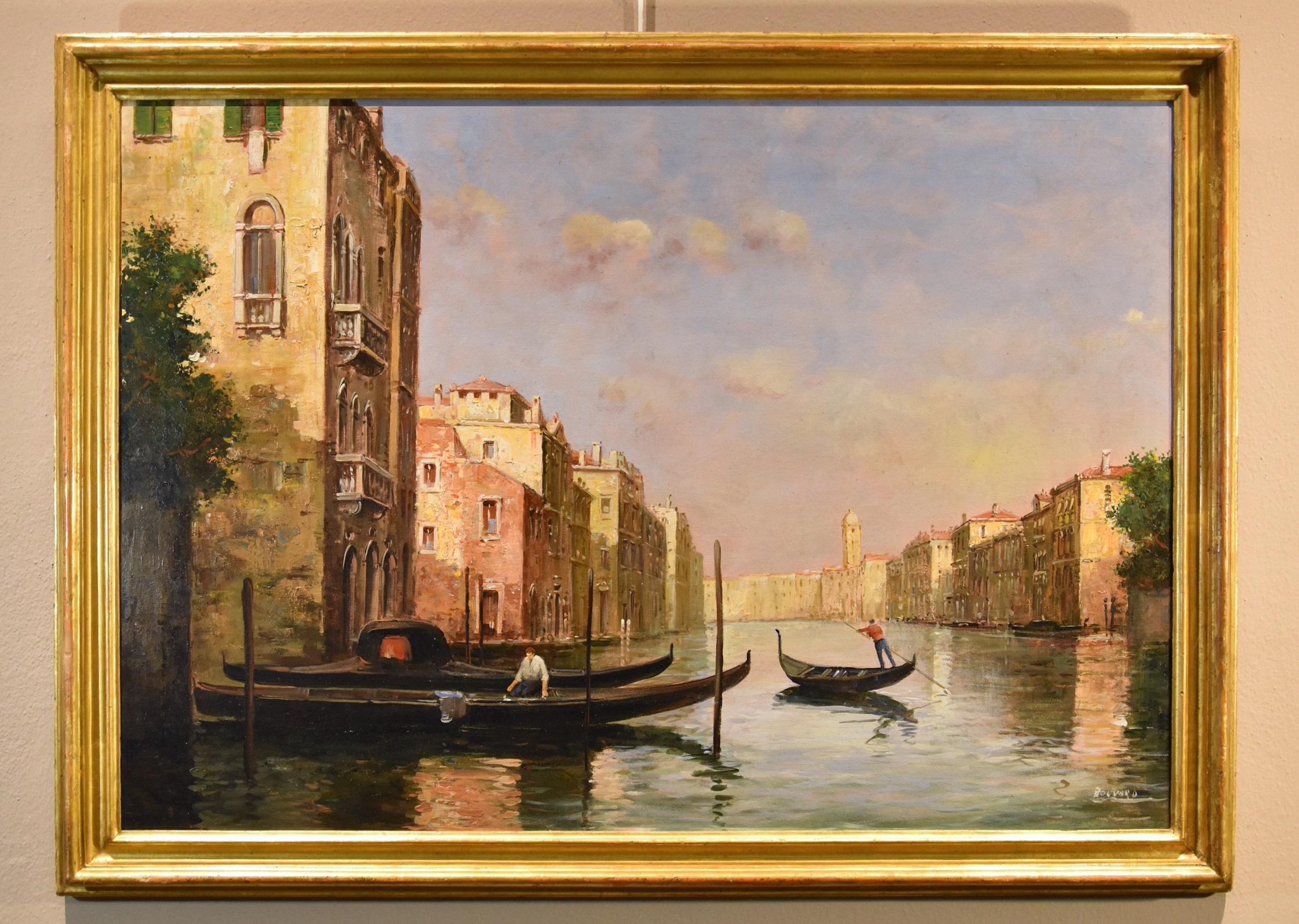 Paisaje del Gran Canal de Venecia Bouvard Aldine 19/20 Siglo Pintura Óleo sobre lienzo - Painting Expresionista de Antoine Bouvard (l'isere 1875 - Paris 1957) 