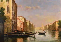 Venice Grand Canal Landscape Bouvard Aldine 19./20. Jahrhundert Gemälde Öl auf Leinwand