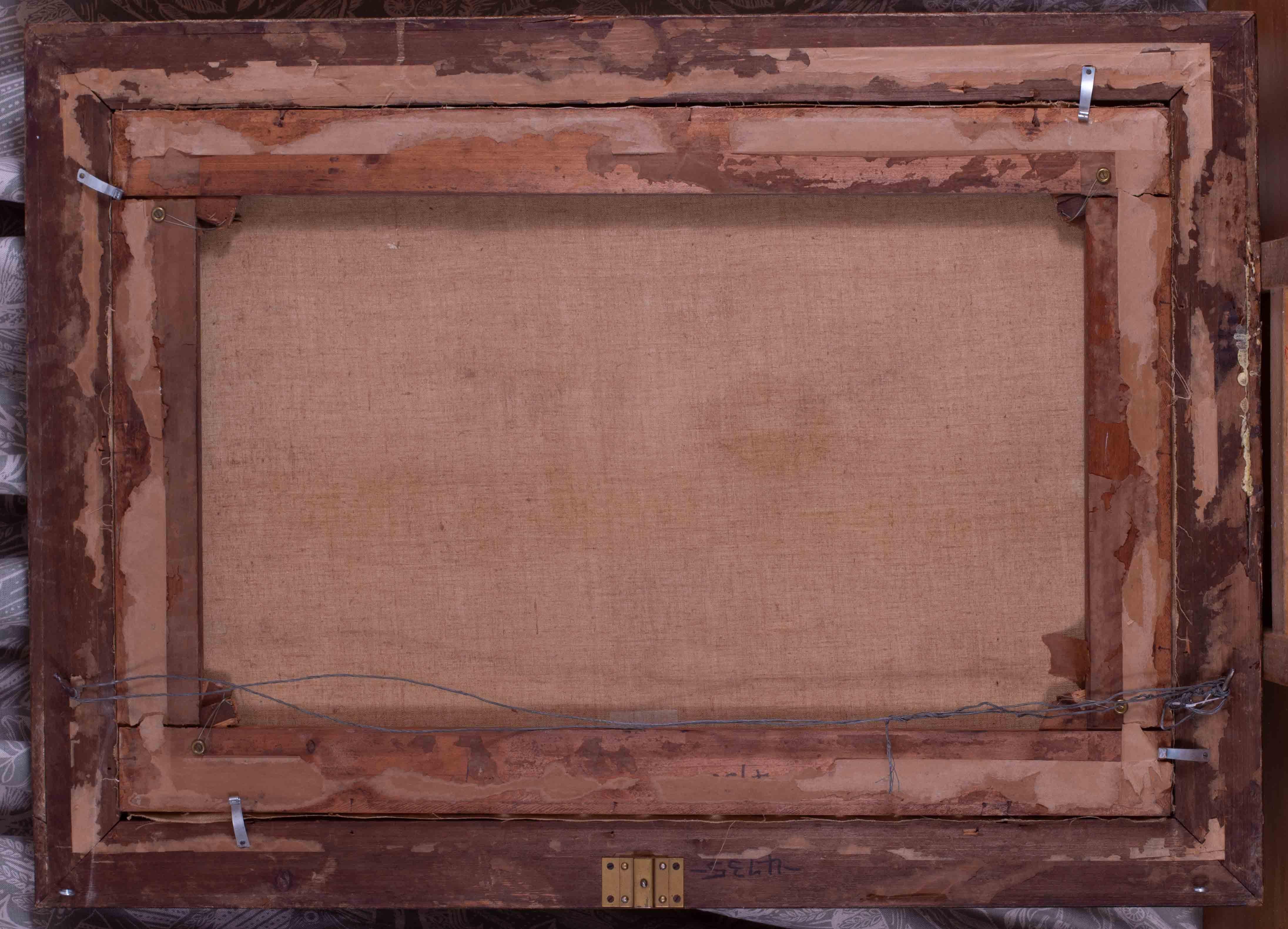 Gondolero en un remanso veneciano, óleo sobre lienzo, por Antoine Bouvard padre en venta 3
