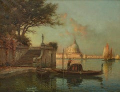 Landscape Painting of Venice 'On the Grand Canal' by Antoine Bouvard Snr. 