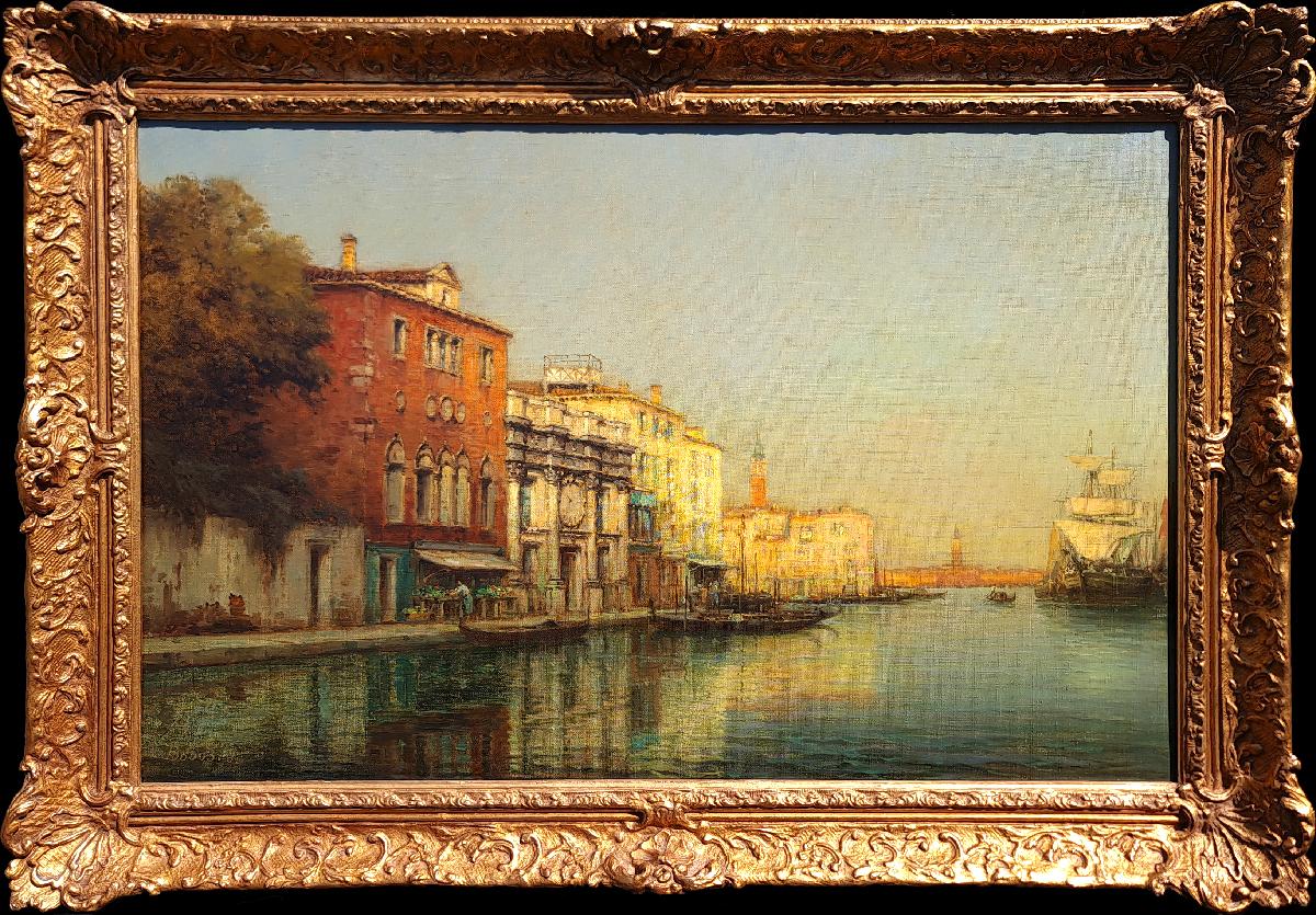 Antoine Bouvard (Marc Aldine) Landscape Painting - Shaded Waters, Venice